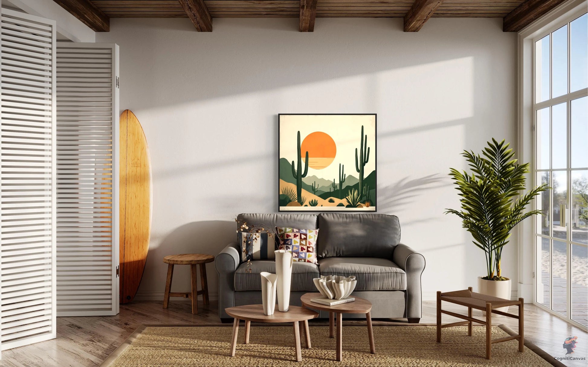 Desert Wall Art - Modern Saguaro Art Print CognitiCanvas