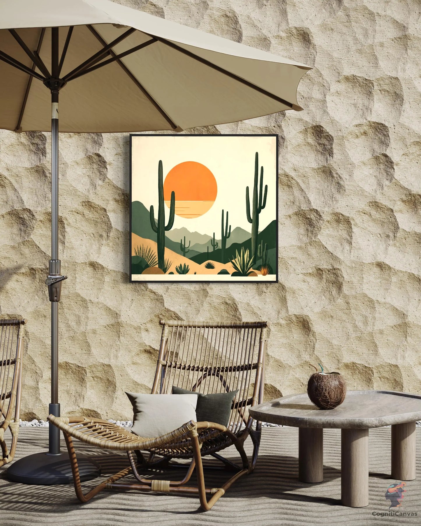 Desert Wall Art - Modern Saguaro Art Print CognitiCanvas