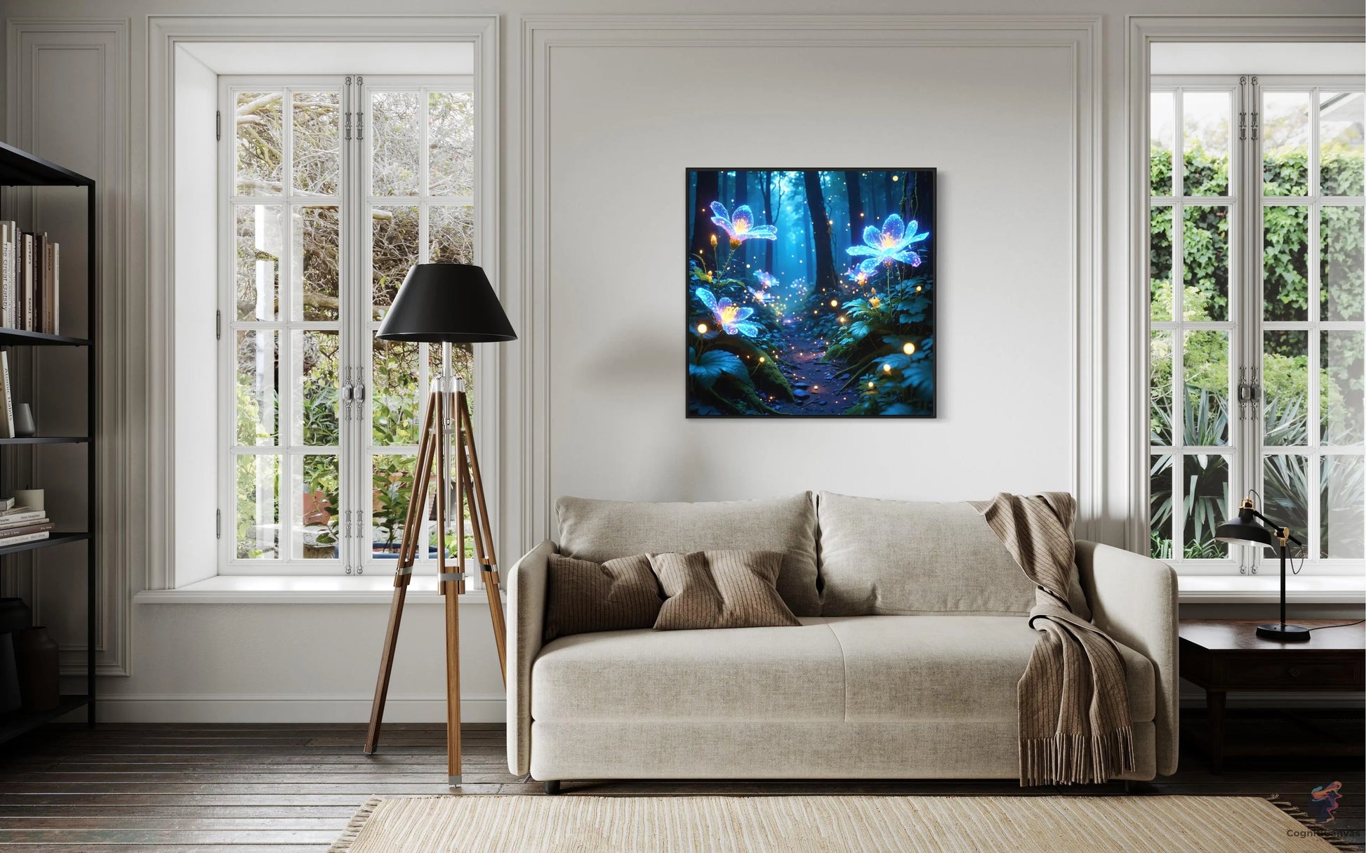 Dreamy Bioluminescent Forest | Modern Digital Wall Art CognitiCanvas