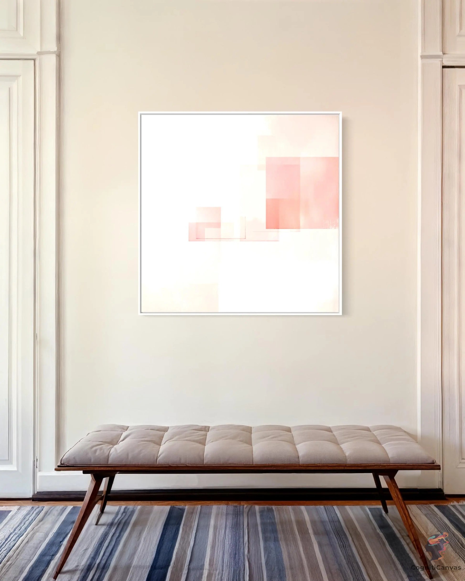 Dreamy Soft Pastel Pink Cream Abstract Watercolor Art | Modern Digital Wall Art CognitiCanvas