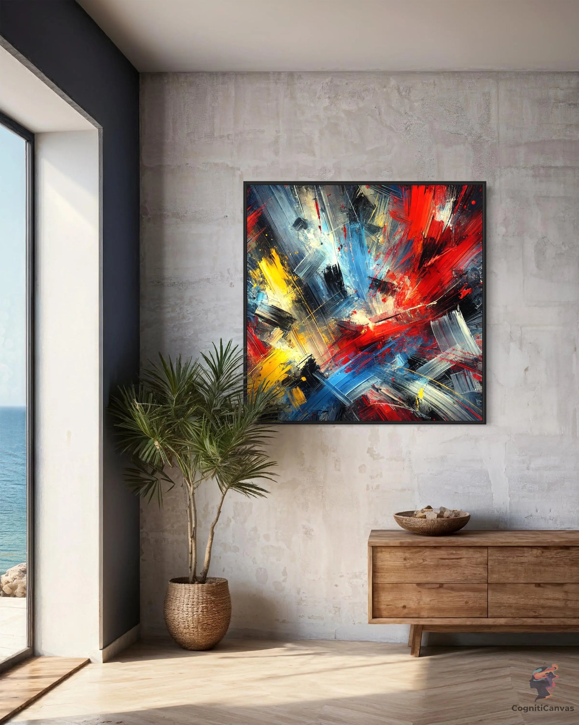 Dynamic Abstract Expressionism Art Print - Bold Colorful Digital Download CognitiCanvas