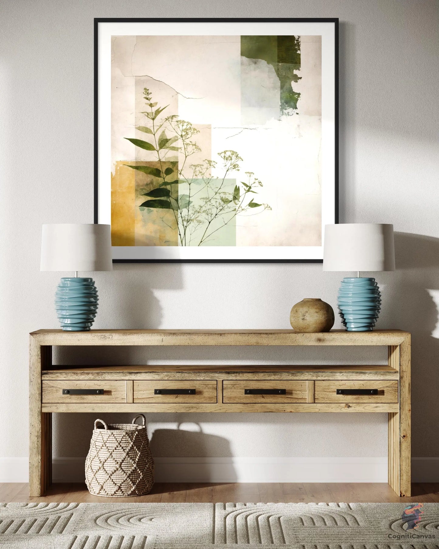 Earthy Tones Botanical Collage | Modern Digital Wall Art CognitiCanvas