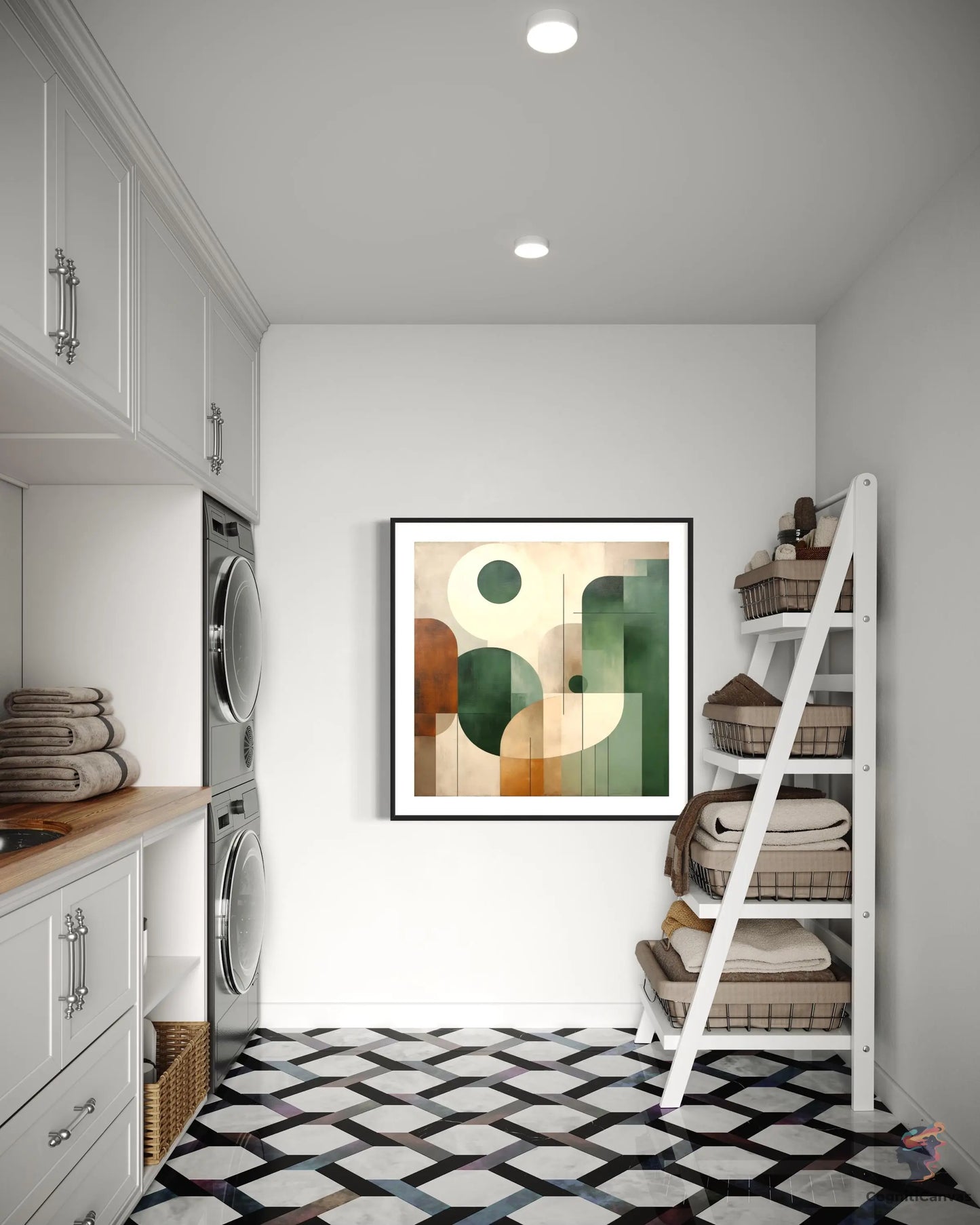 Earthy Tones Modern Minimalist Wall Art - Balanced Composition | Modern Digital Wall Art CognitiCanvas