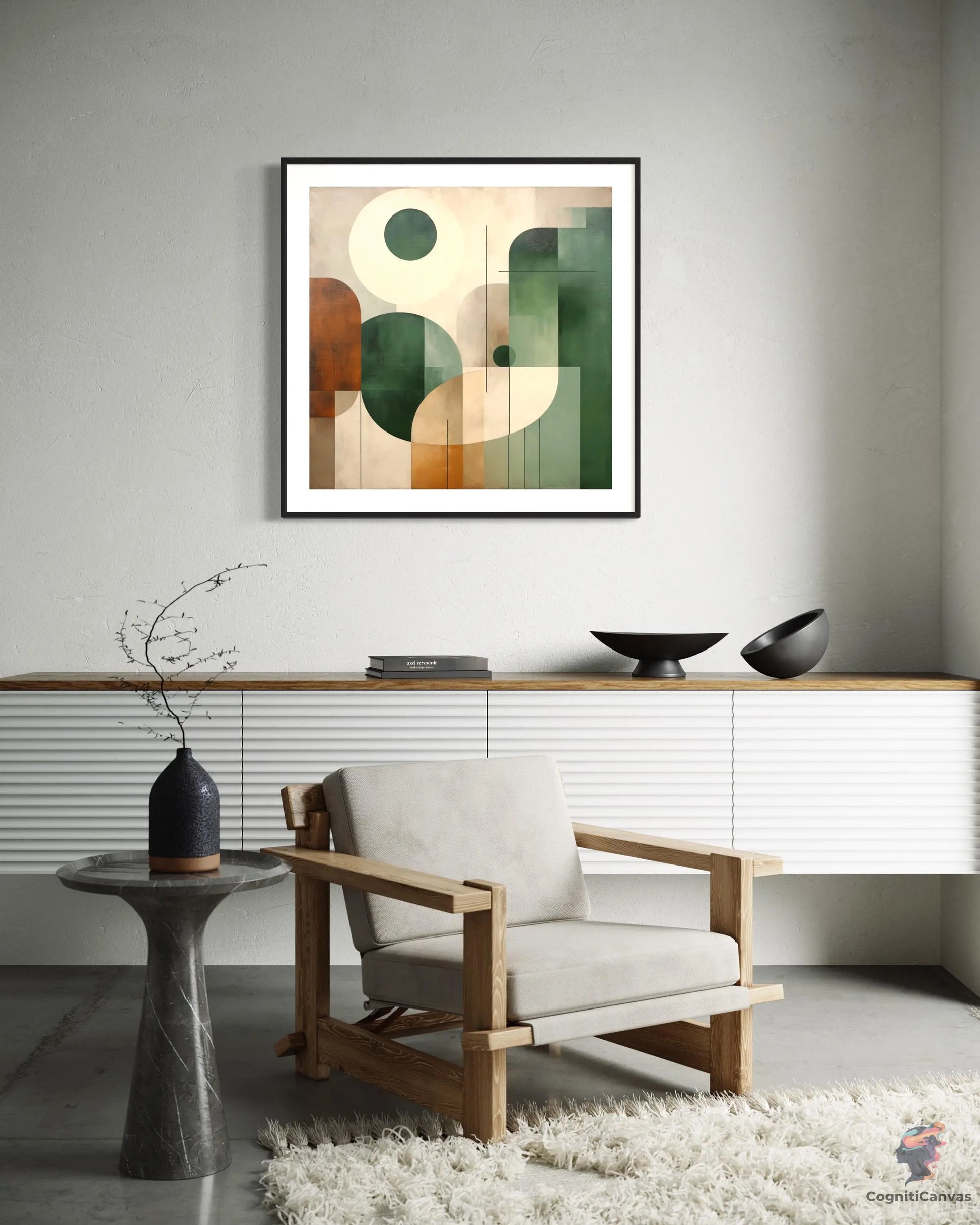 Earthy Tones Modern Minimalist Wall Art - Balanced Composition | Modern Digital Wall Art CognitiCanvas