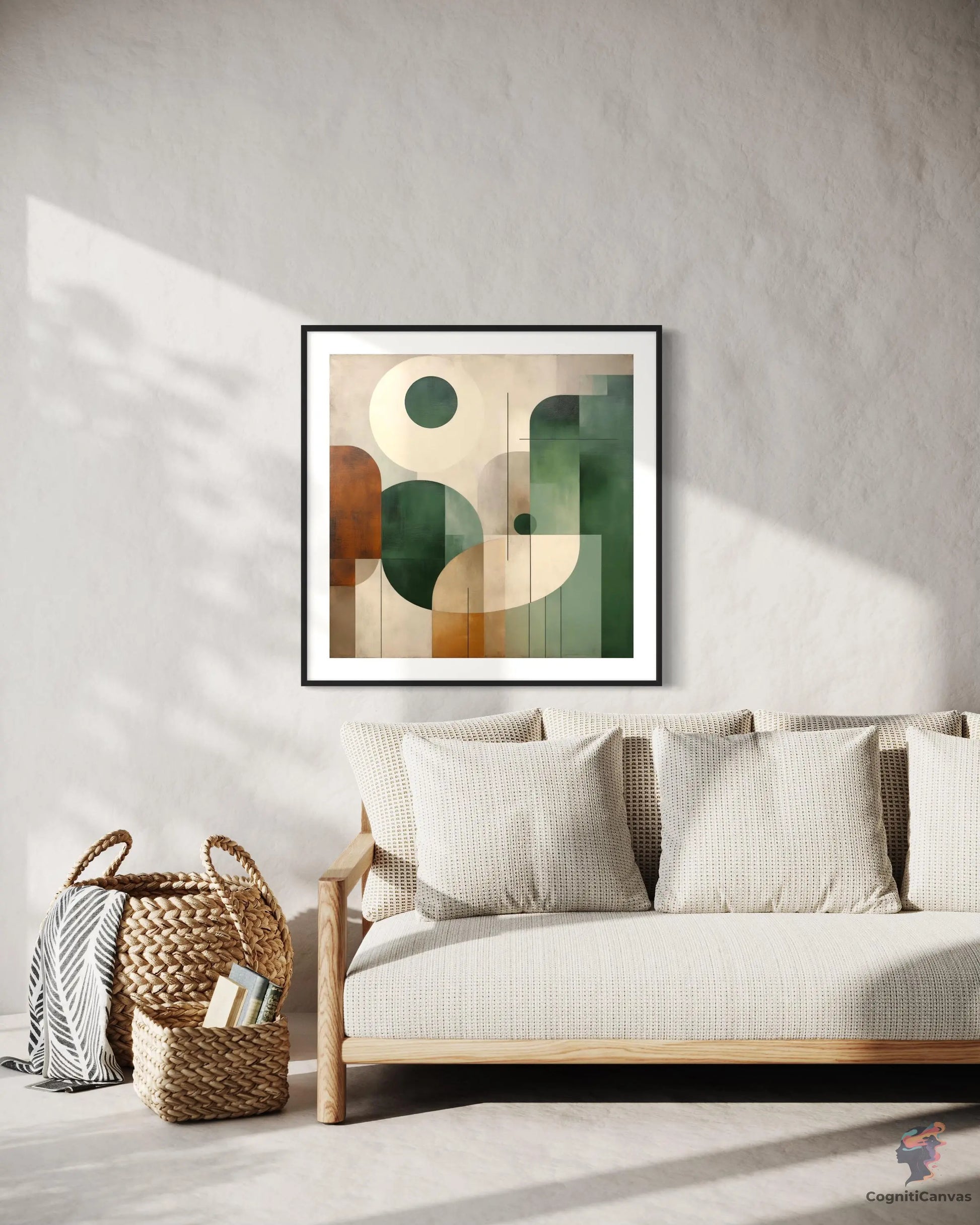 Earthy Tones Modern Minimalist Wall Art - Balanced Composition | Modern Digital Wall Art CognitiCanvas