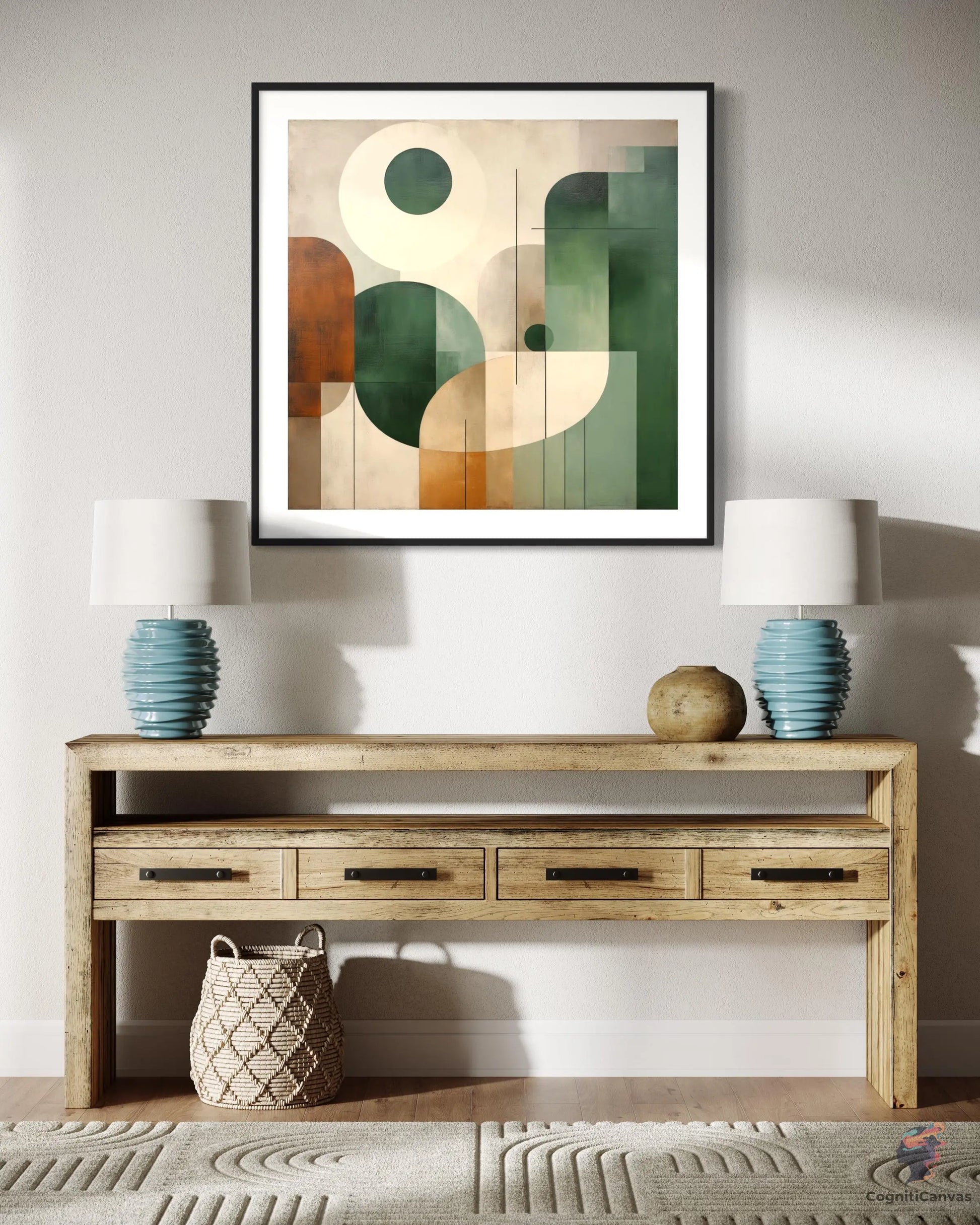 Earthy Tones Modern Minimalist Wall Art - Balanced Composition | Modern Digital Wall Art CognitiCanvas