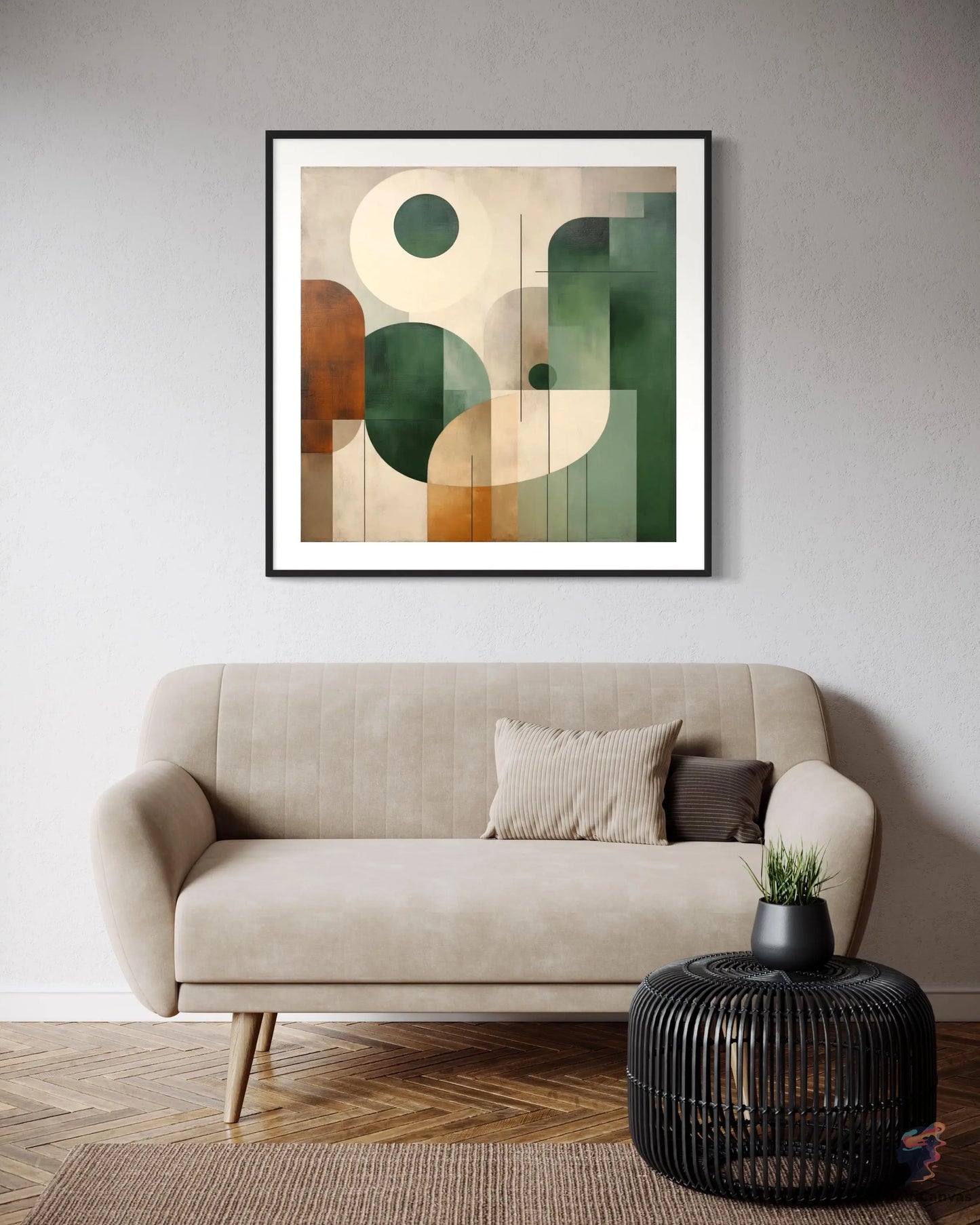 Earthy Tones Modern Minimalist Wall Art - Balanced Composition | Modern Digital Wall Art CognitiCanvas