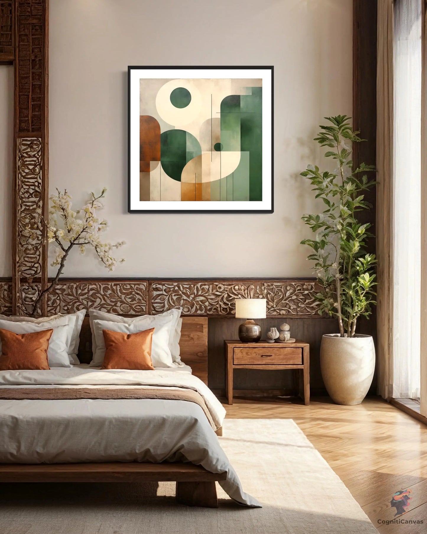 Earthy Tones Modern Minimalist Wall Art - Balanced Composition | Modern Digital Wall Art CognitiCanvas