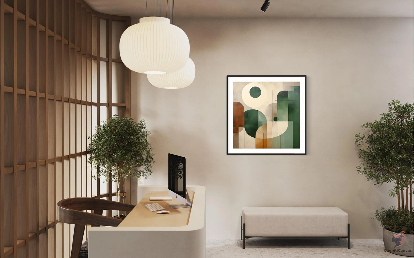 Earthy Tones Modern Minimalist Wall Art - Balanced Composition | Modern Digital Wall Art CognitiCanvas