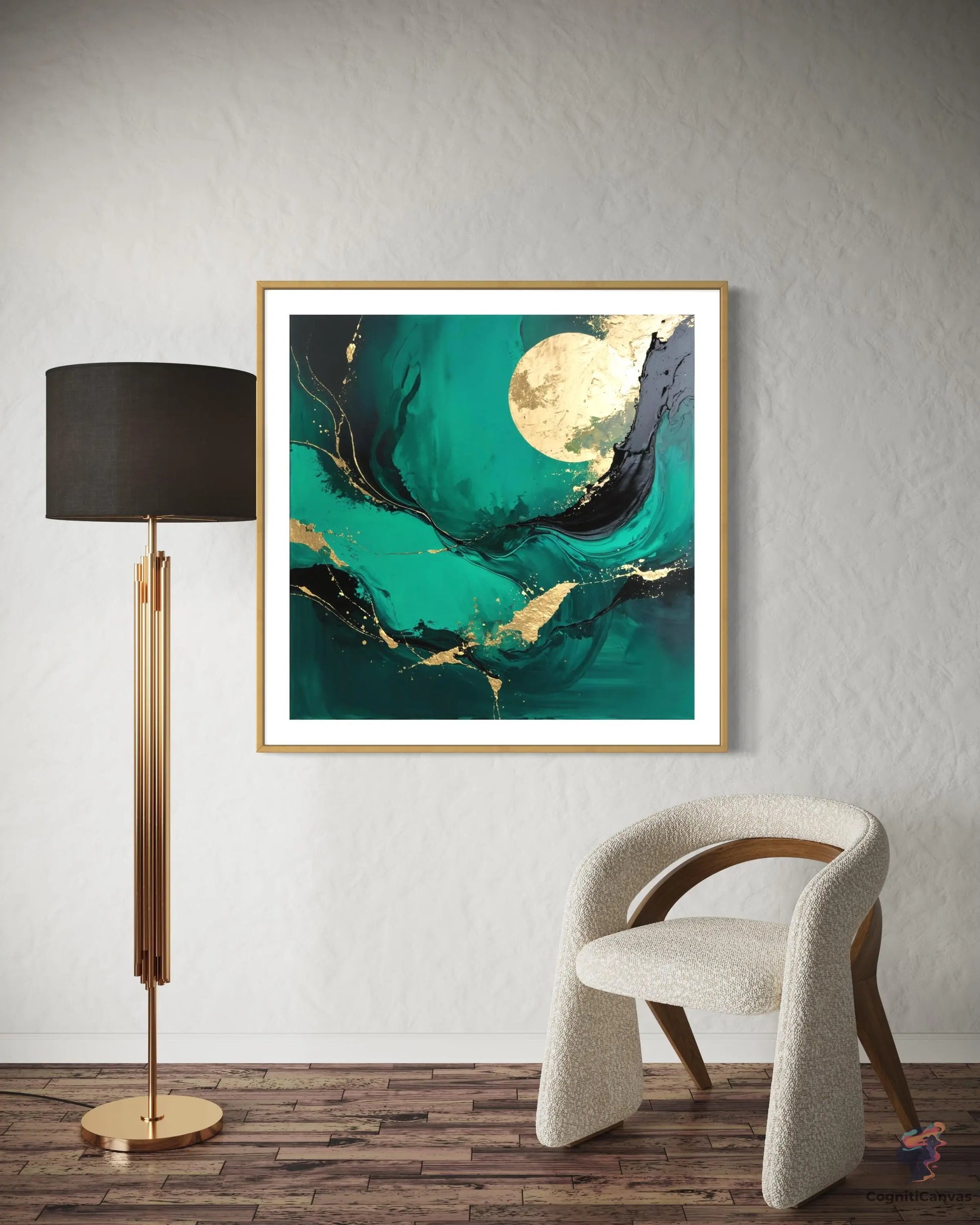 Emerald Elegance | Modern Digital Wall Art CognitiCanvas