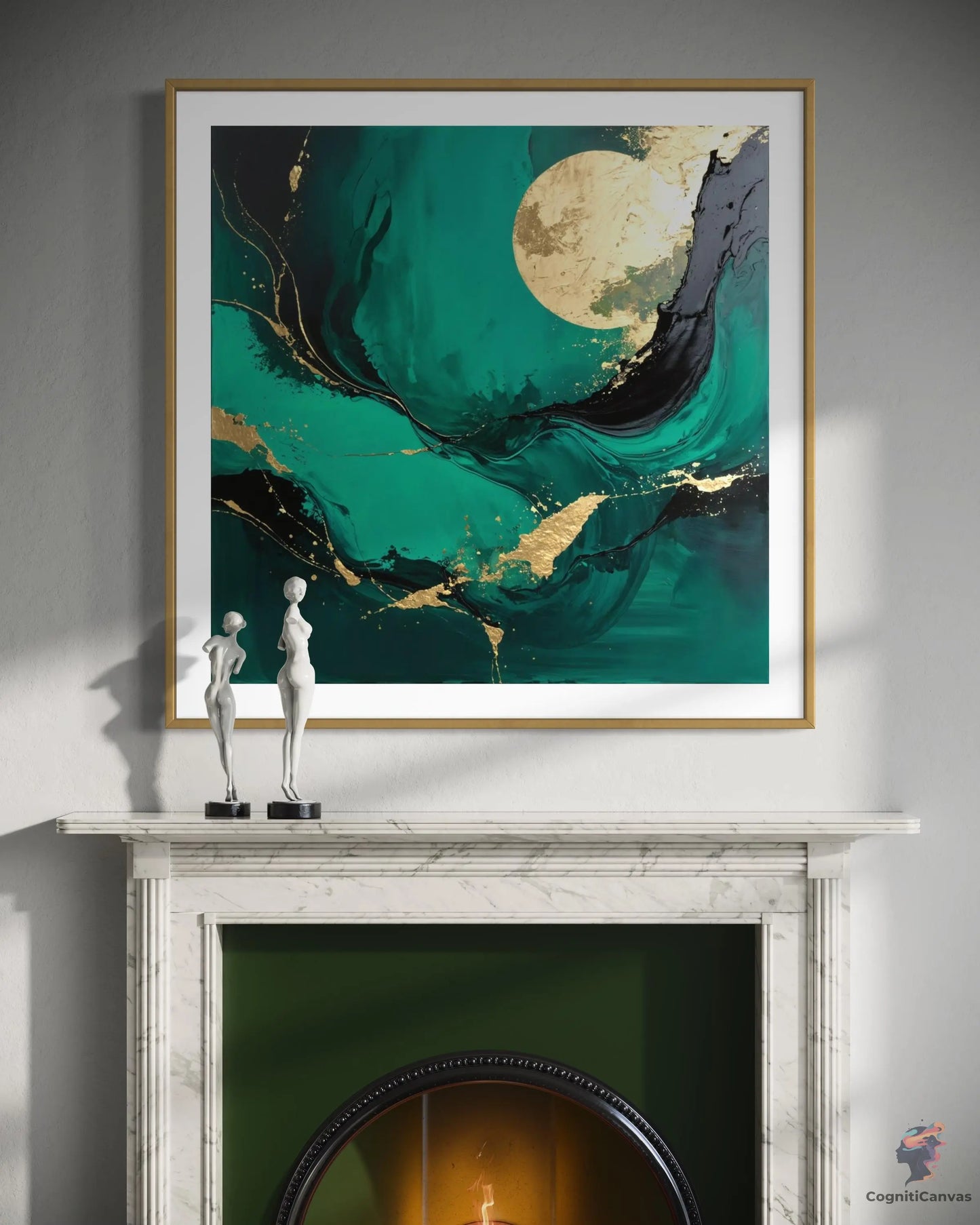 Emerald Elegance | Modern Digital Wall Art CognitiCanvas