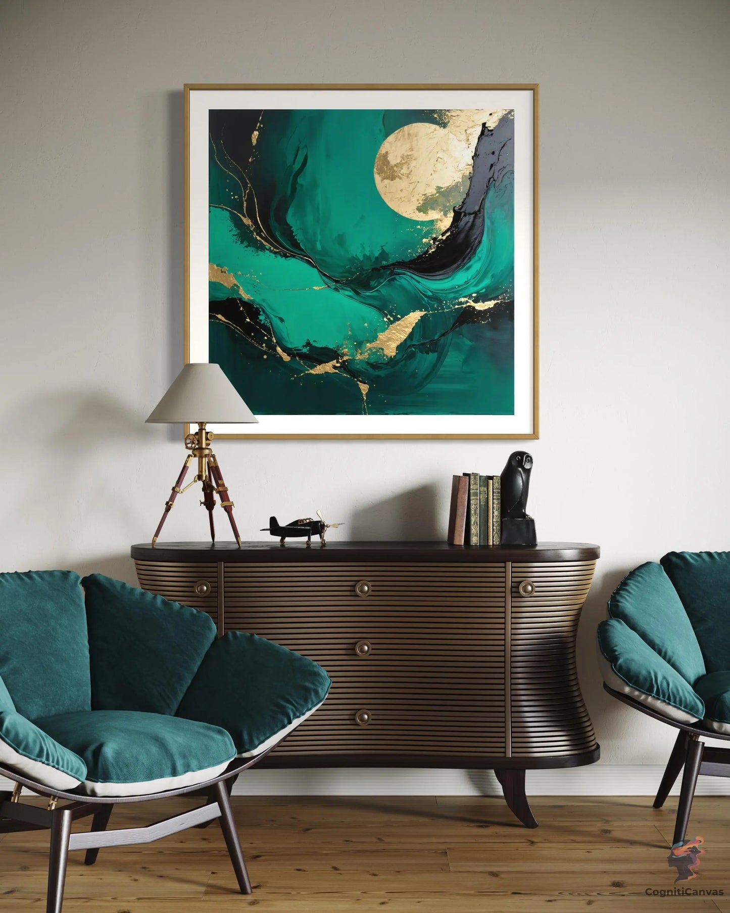 Emerald Elegance | Modern Digital Wall Art CognitiCanvas