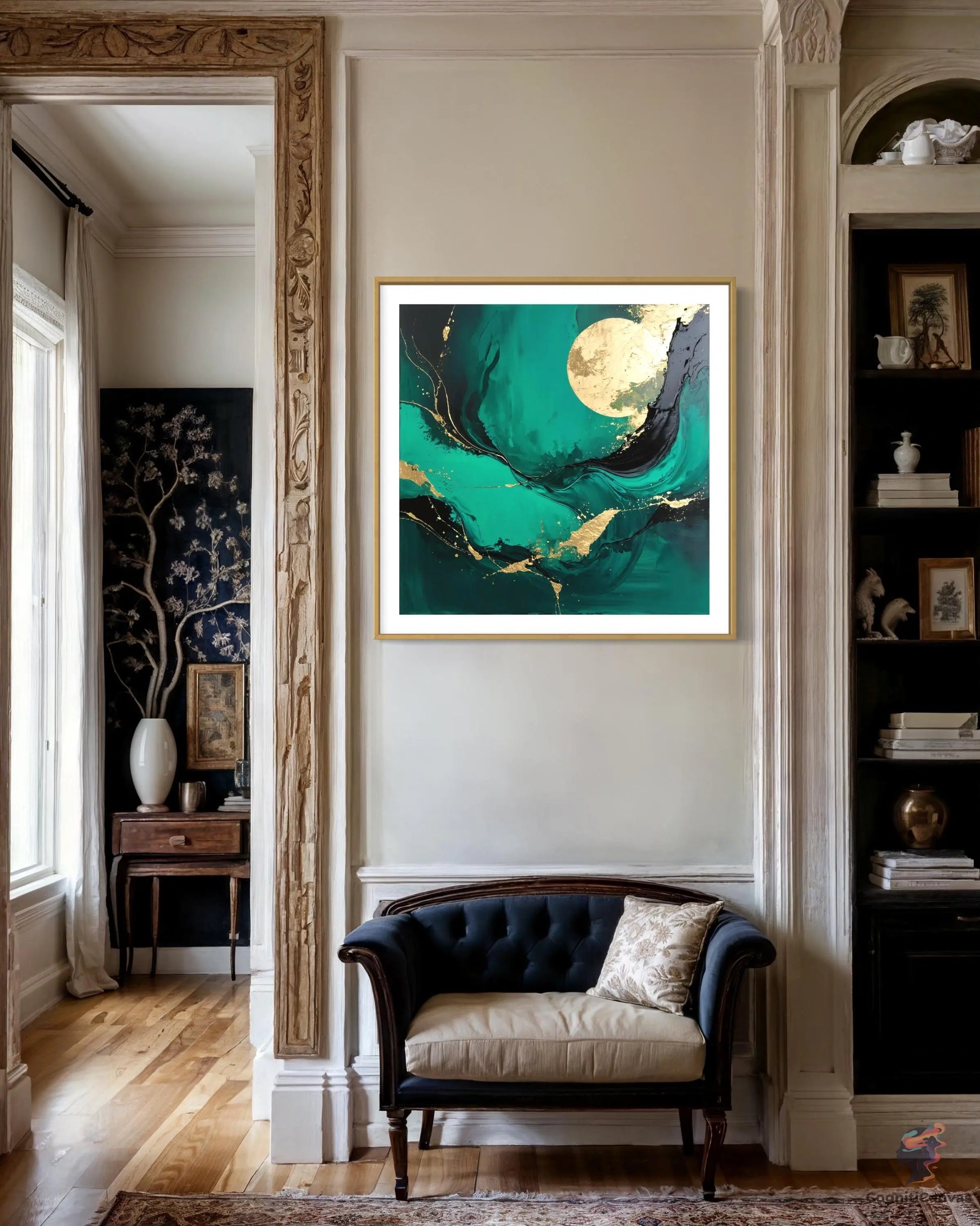 Emerald Elegance | Modern Digital Wall Art CognitiCanvas