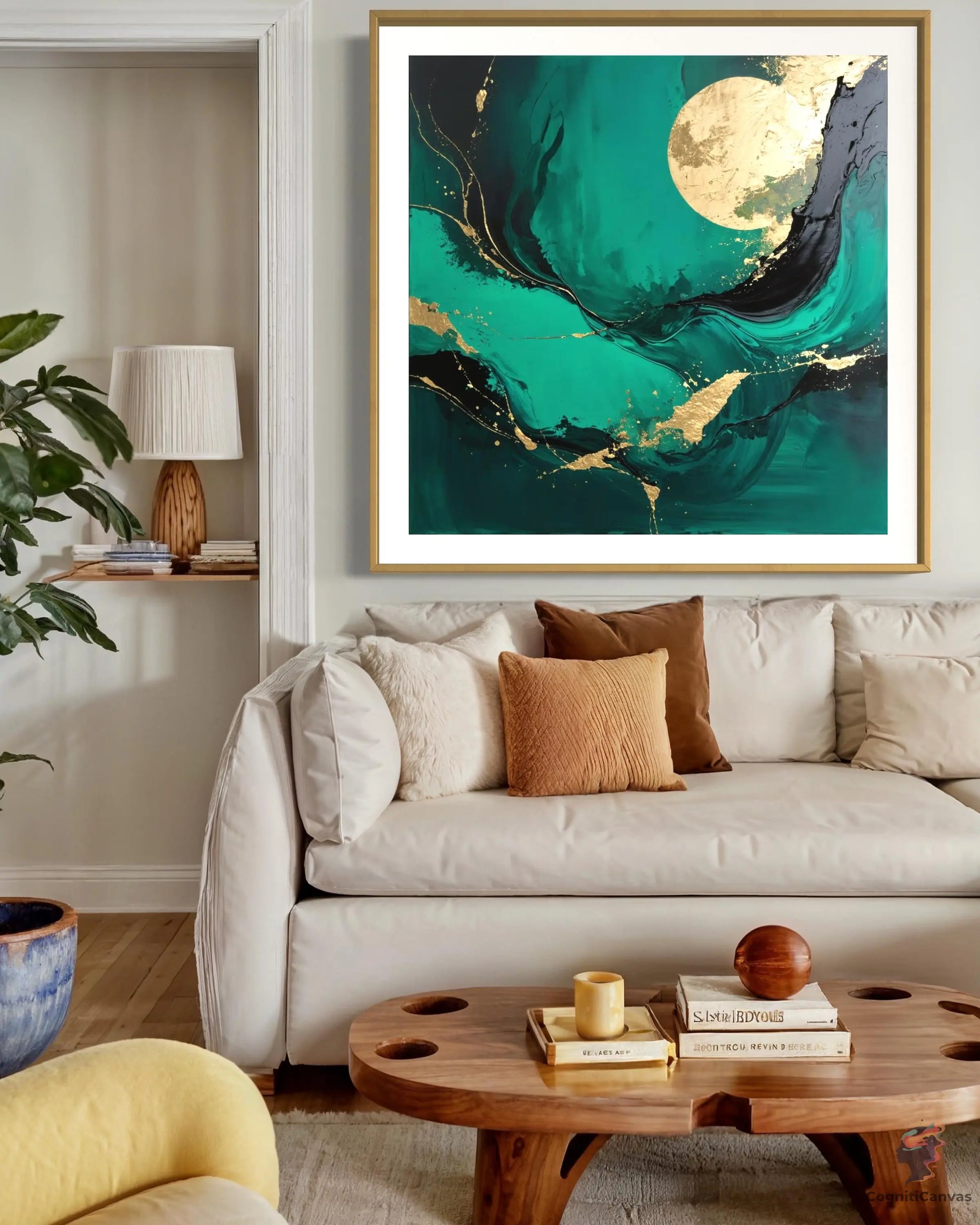 Emerald Elegance | Modern Digital Wall Art CognitiCanvas