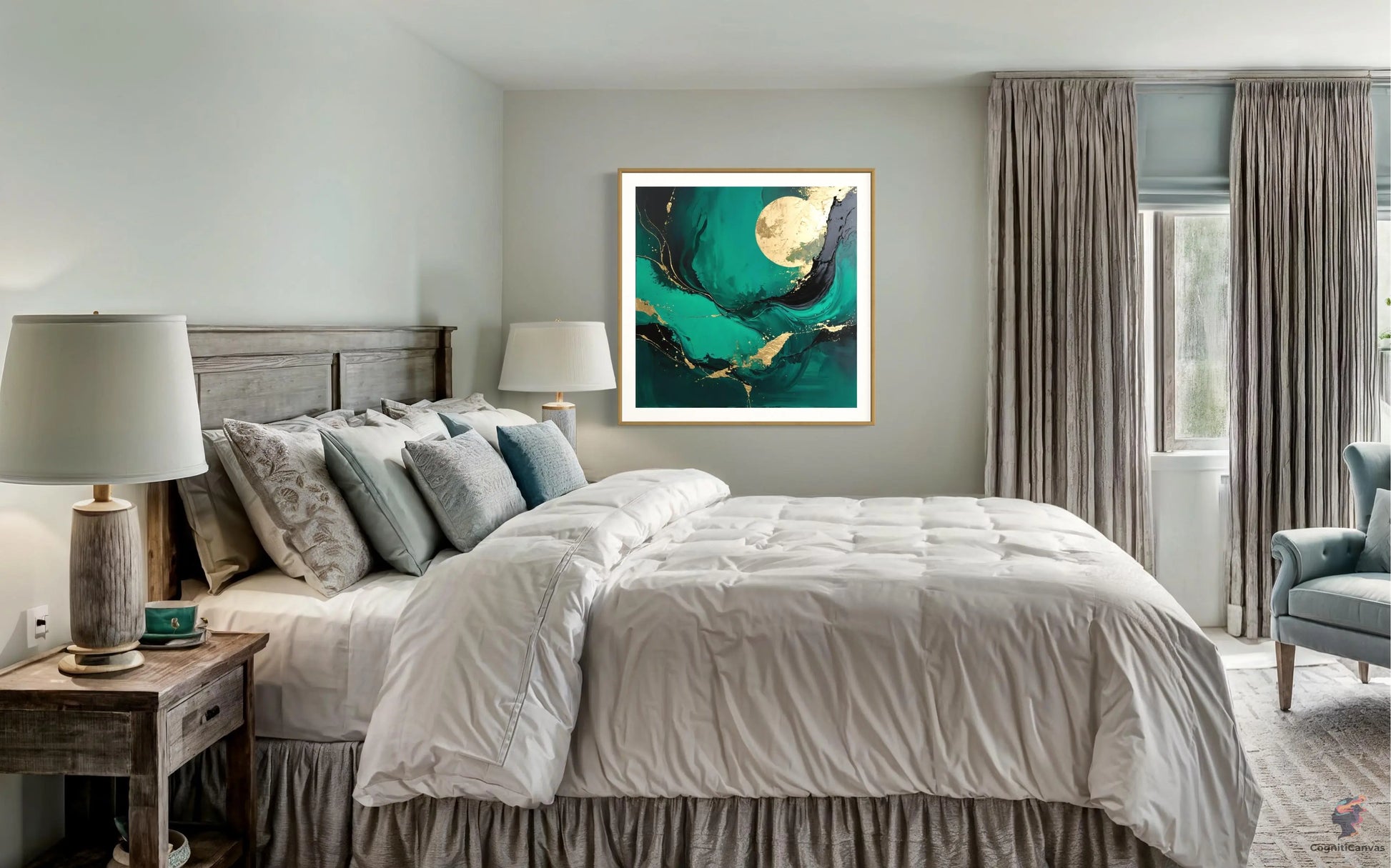 Emerald Elegance | Modern Digital Wall Art CognitiCanvas