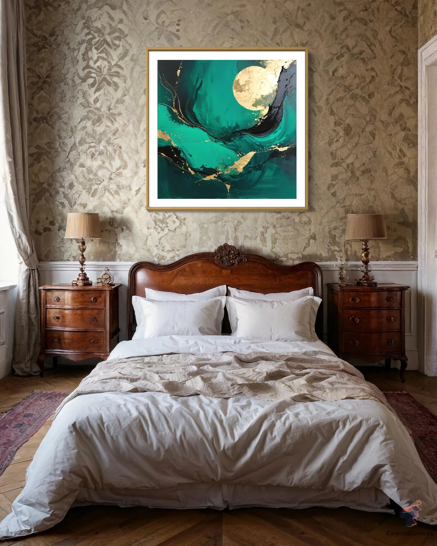 Emerald Elegance | Modern Digital Wall Art CognitiCanvas