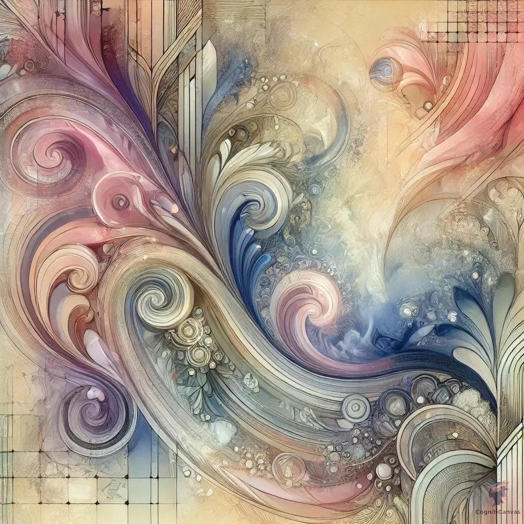 Enchanting Swirls: Abstract Pastel Art Print - Digital Download CognitiCanvas