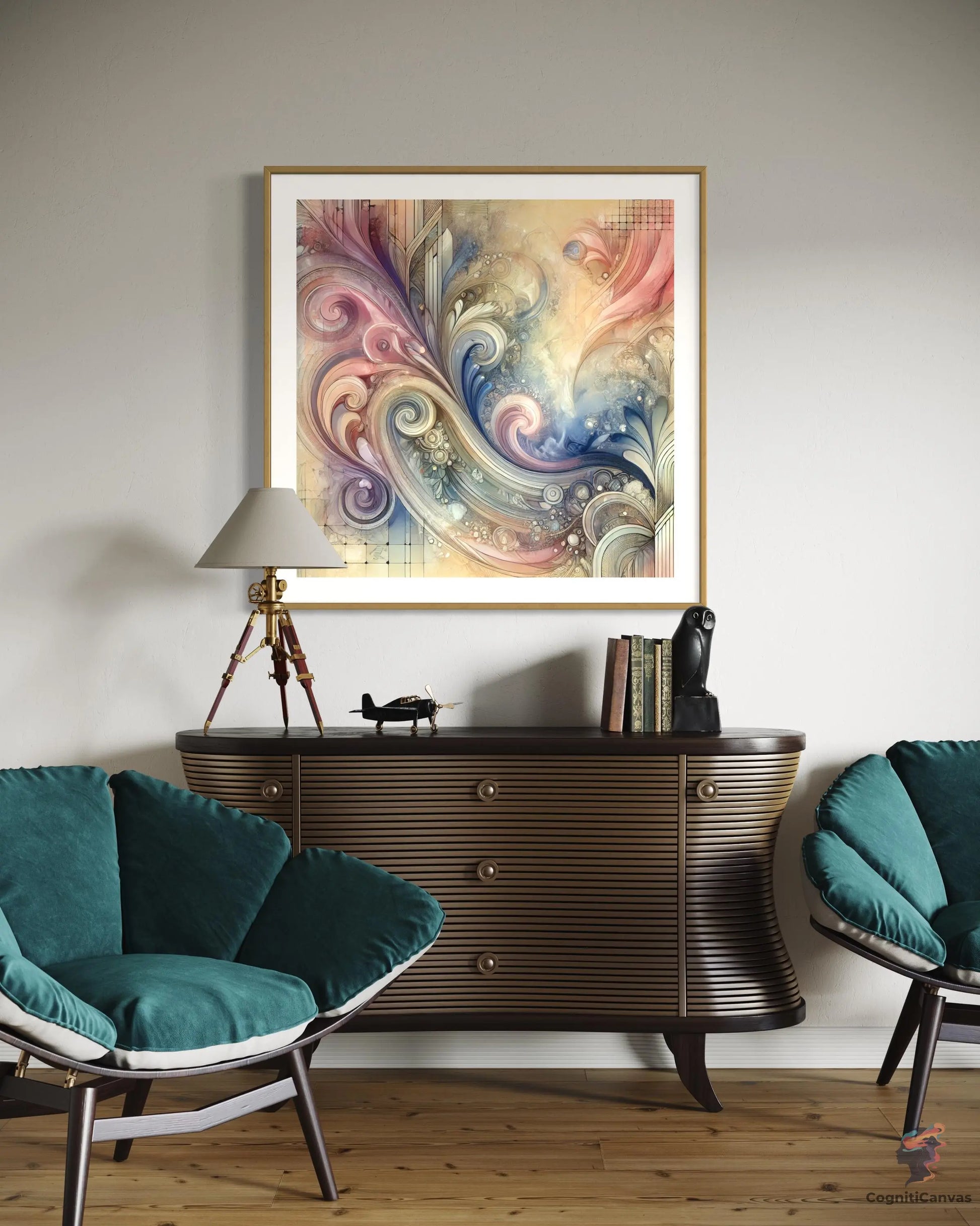 Enchanting Swirls: Abstract Pastel Art Print - Digital Download CognitiCanvas