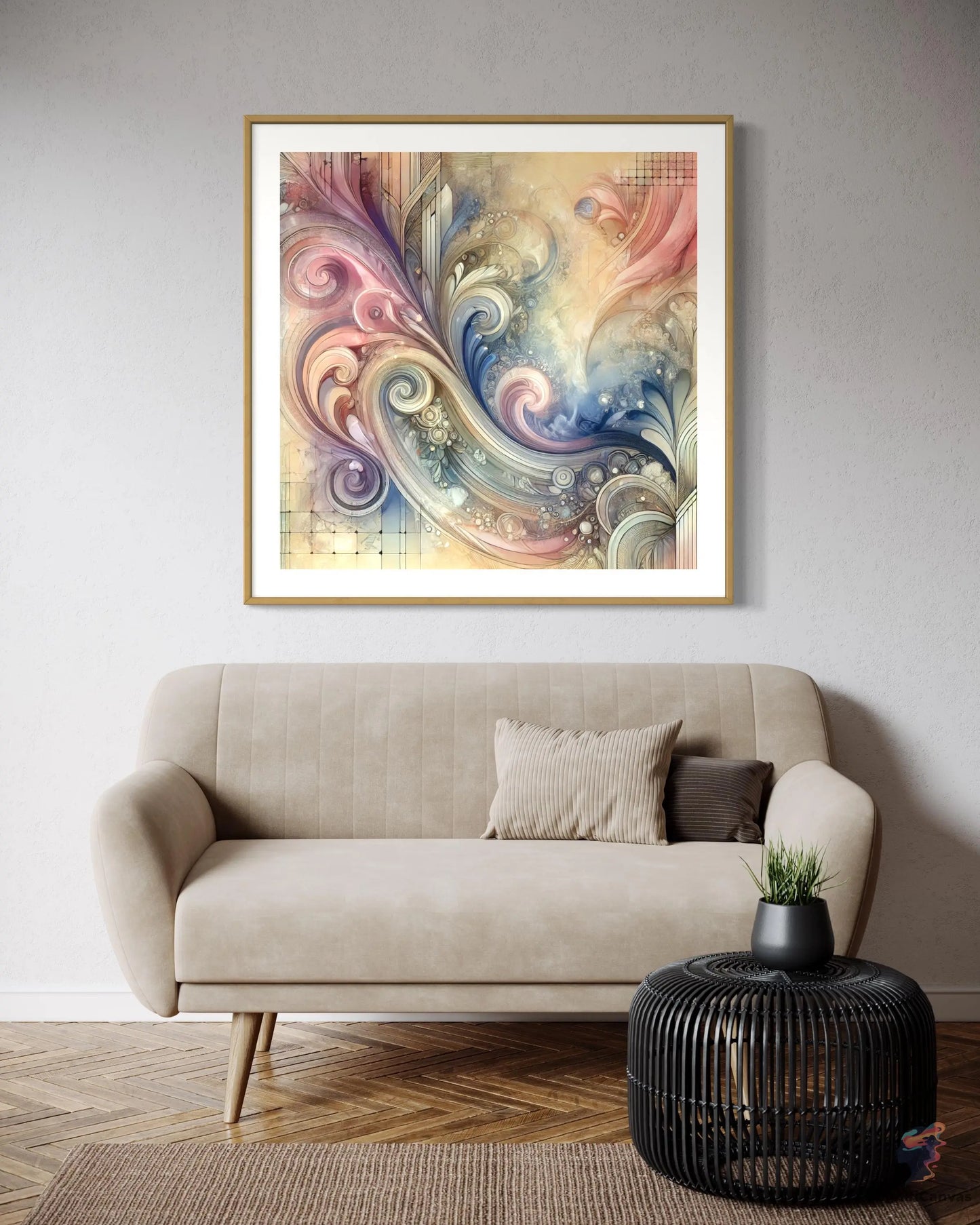 Enchanting Swirls: Abstract Pastel Art Print - Digital Download CognitiCanvas