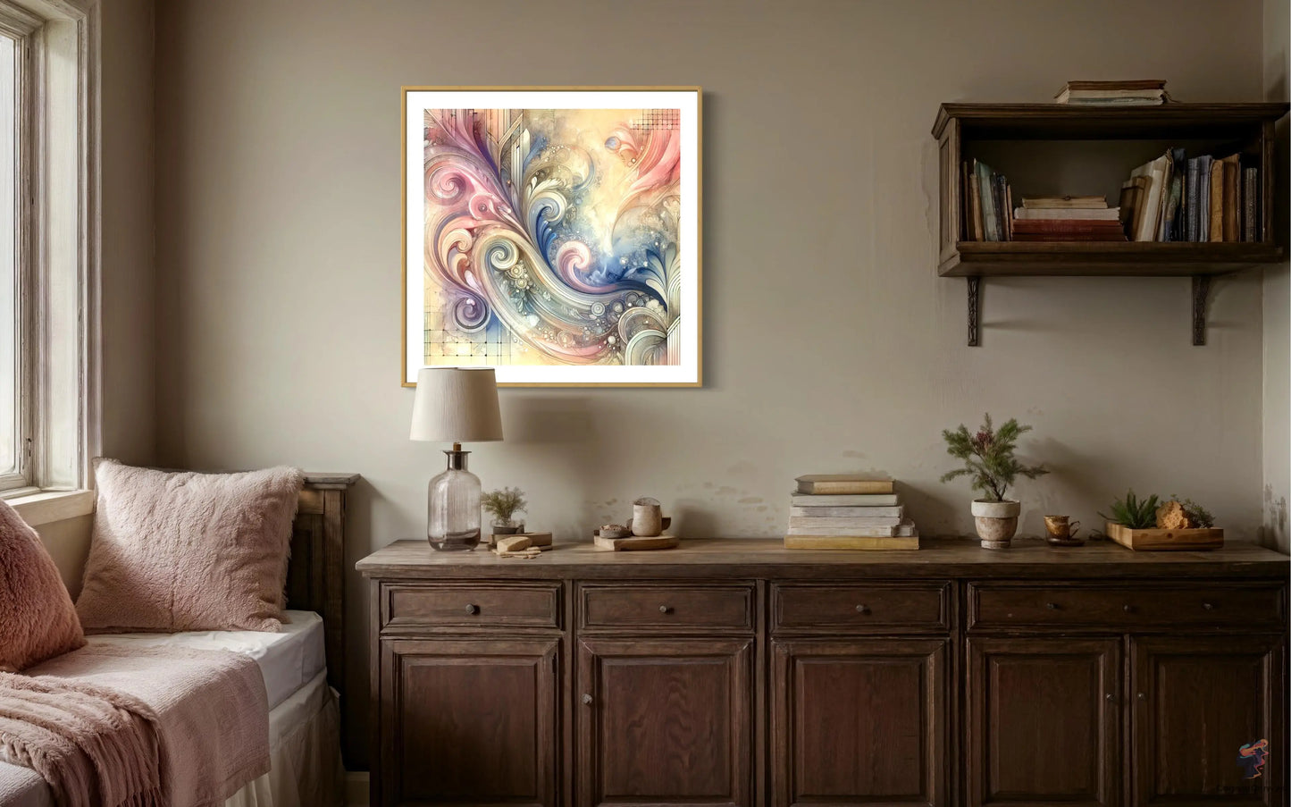 Enchanting Swirls: Abstract Pastel Art Print - Digital Download CognitiCanvas