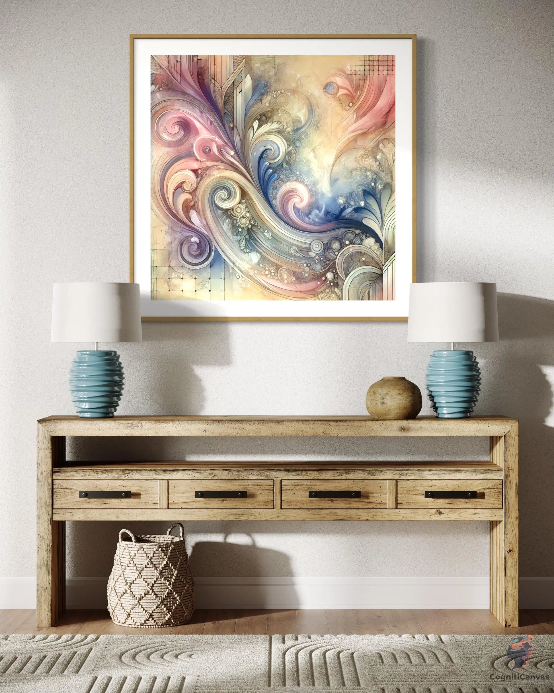 Enchanting Swirls: Abstract Pastel Art Print - Digital Download CognitiCanvas