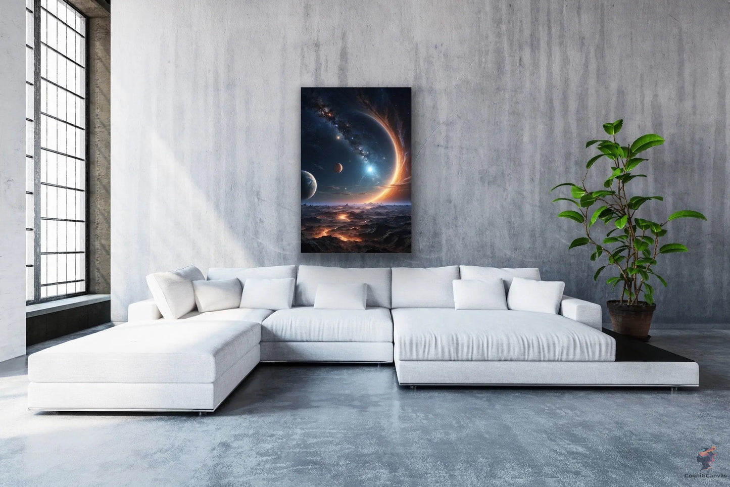 Epic Cosmic Landscape - Digital Download | Stunning Sci-Fi Wall Art with Planets and Galaxies CognitiCanvas