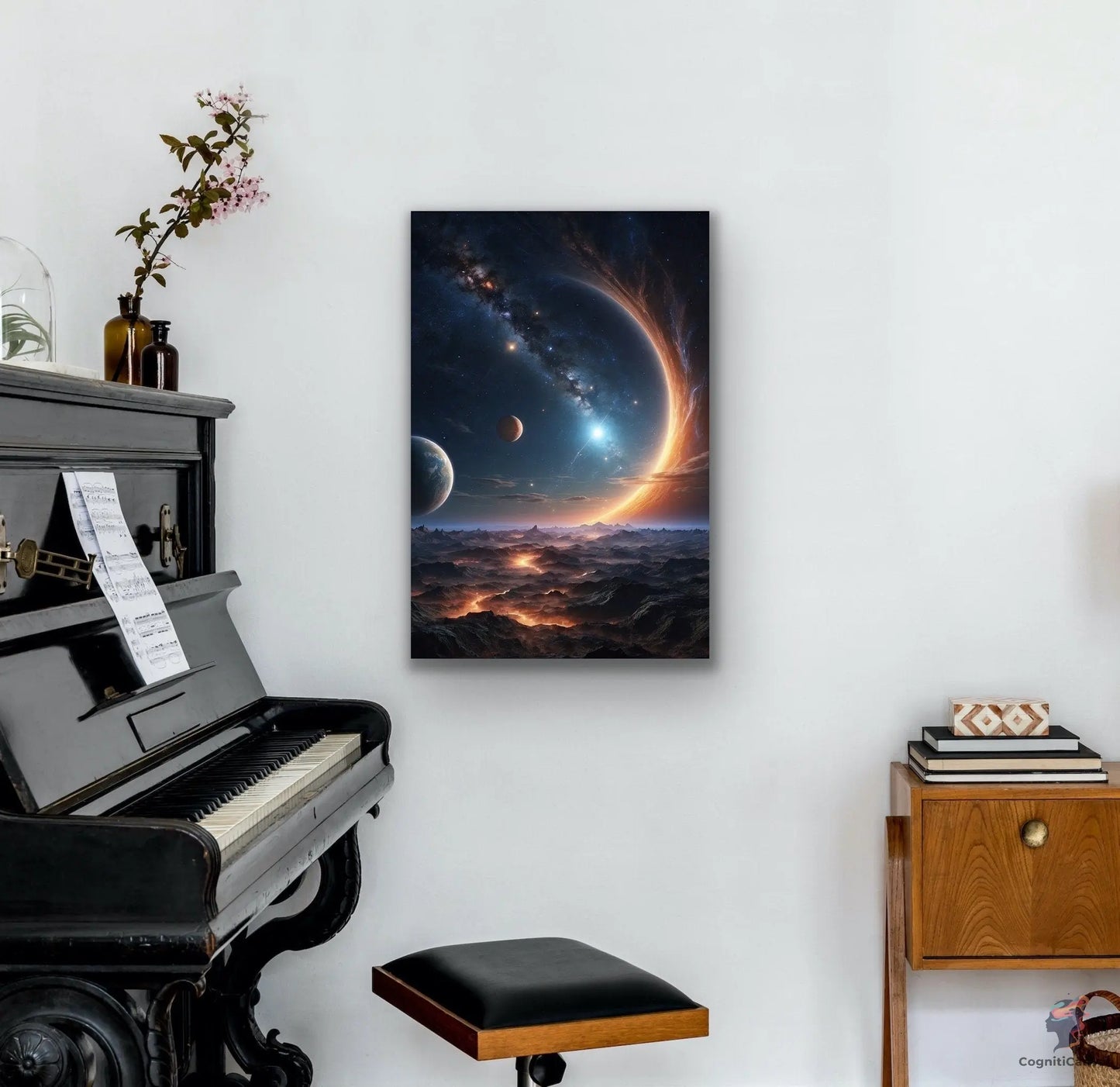 Epic Cosmic Landscape - Digital Download | Stunning Sci-Fi Wall Art with Planets and Galaxies CognitiCanvas