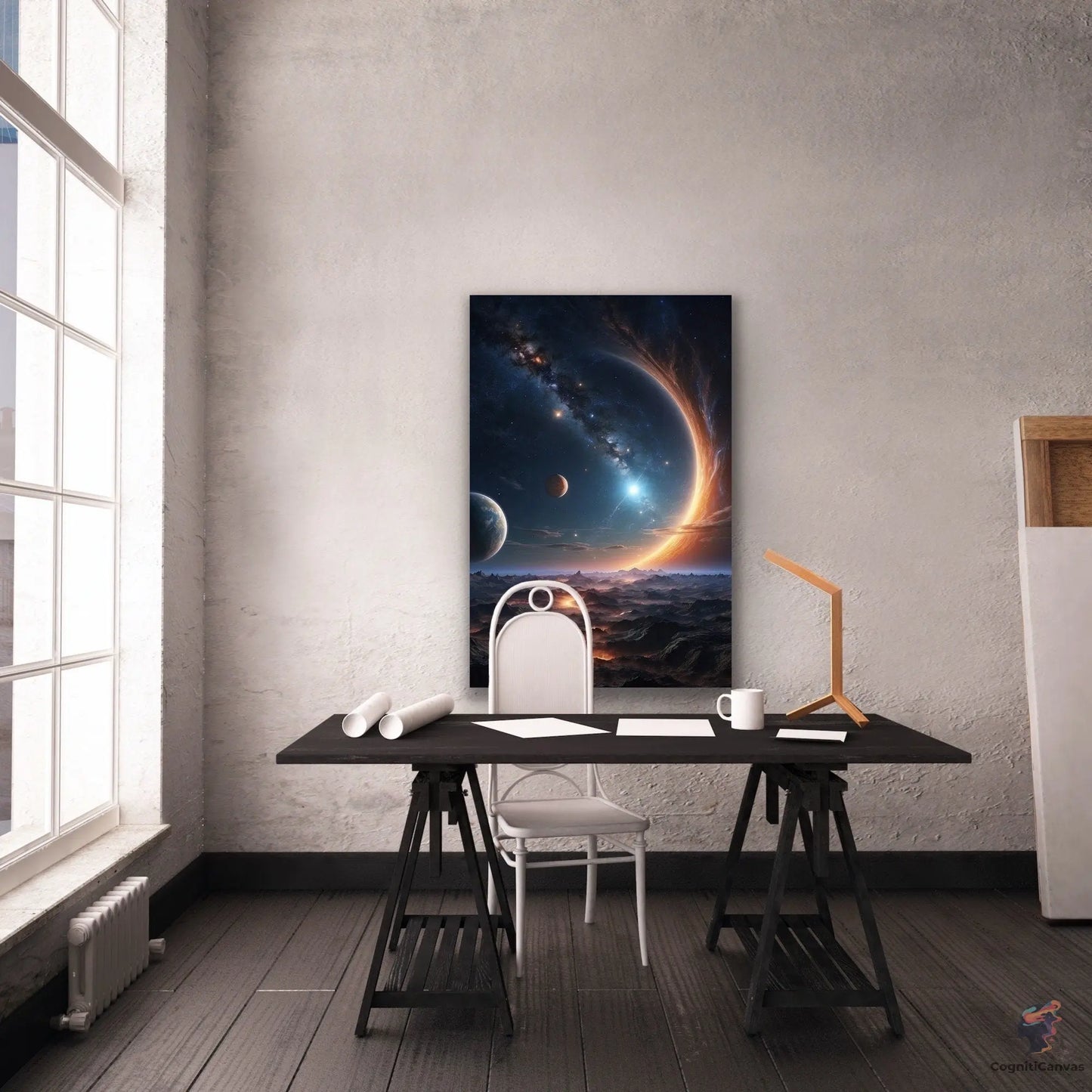 Epic Cosmic Landscape - Digital Download | Stunning Sci-Fi Wall Art with Planets and Galaxies CognitiCanvas