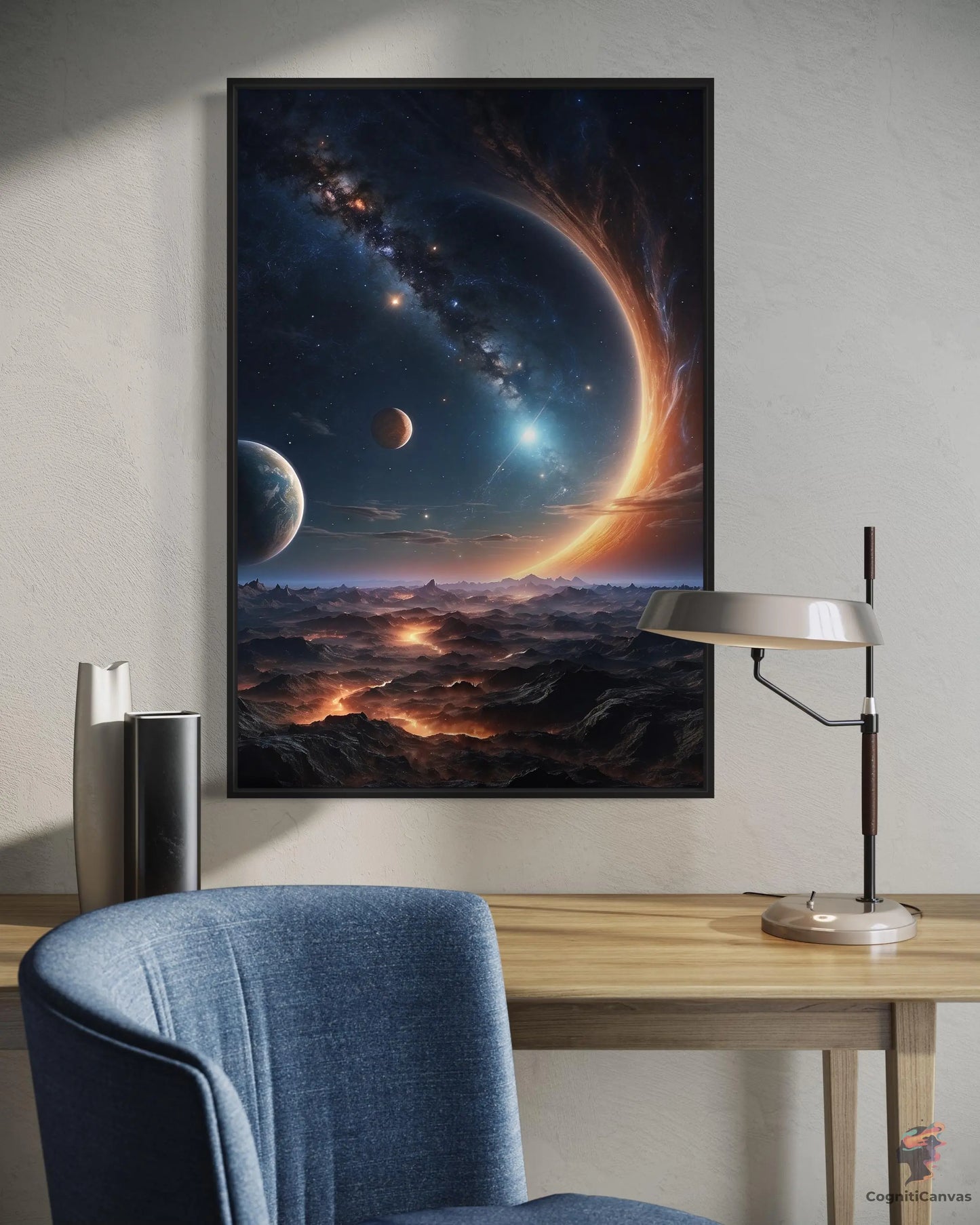 Epic Cosmic Landscape - Digital Download | Stunning Sci-Fi Wall Art with Planets and Galaxies CognitiCanvas