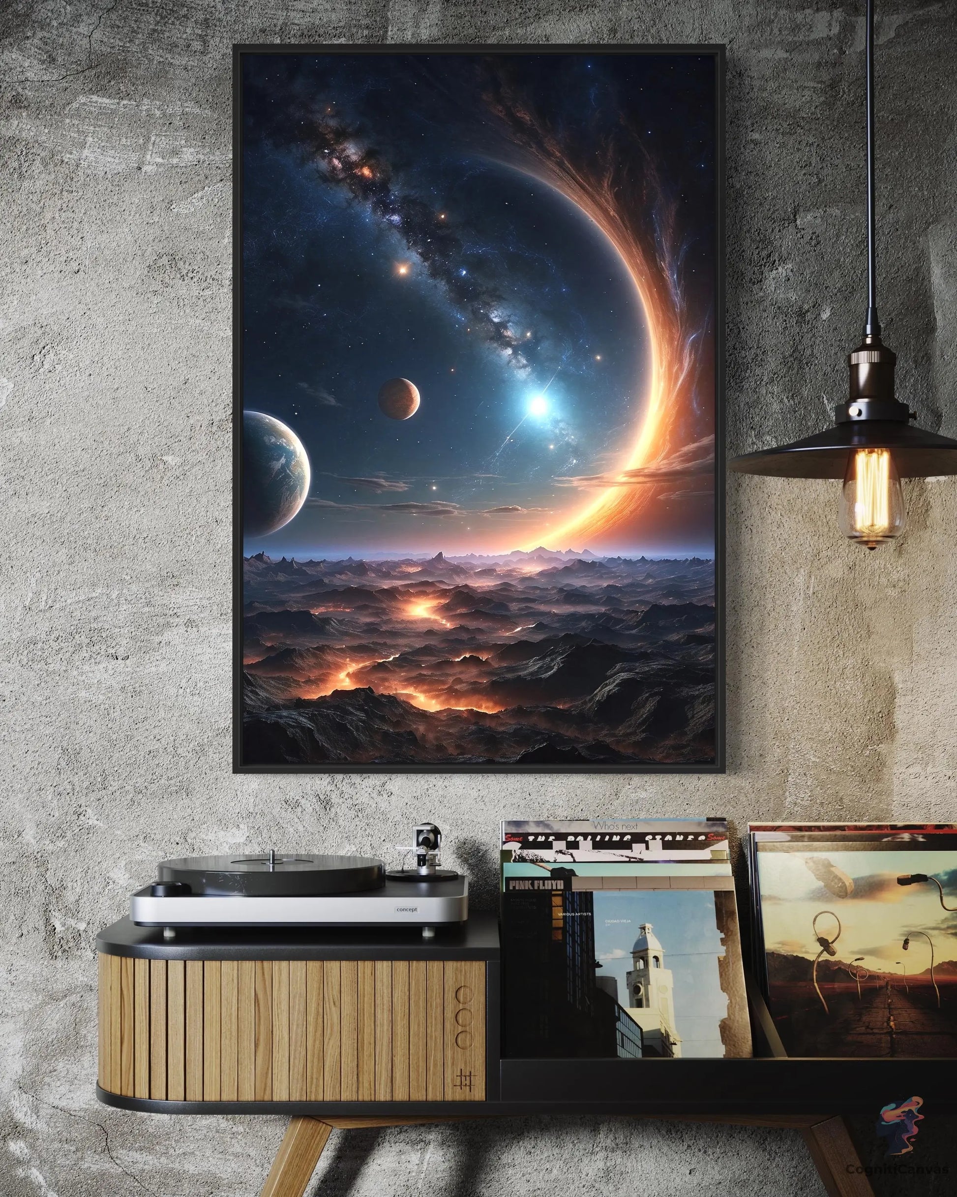 Epic Cosmic Landscape - Digital Download | Stunning Sci-Fi Wall Art with Planets and Galaxies CognitiCanvas