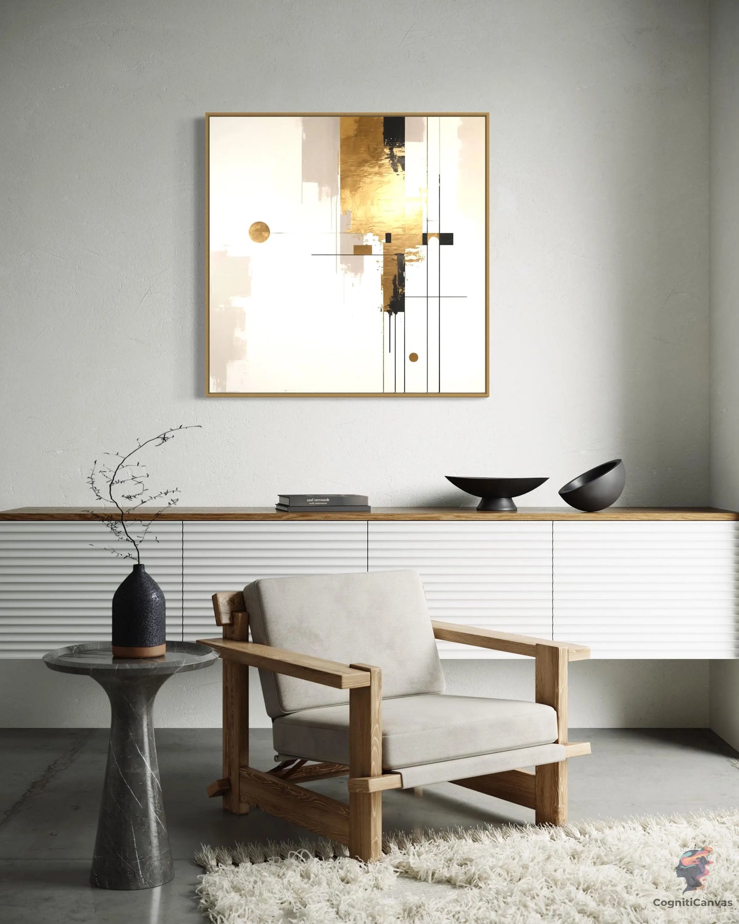 Gold-Infused Elegance | Modern Digital Wall Art CognitiCanvas