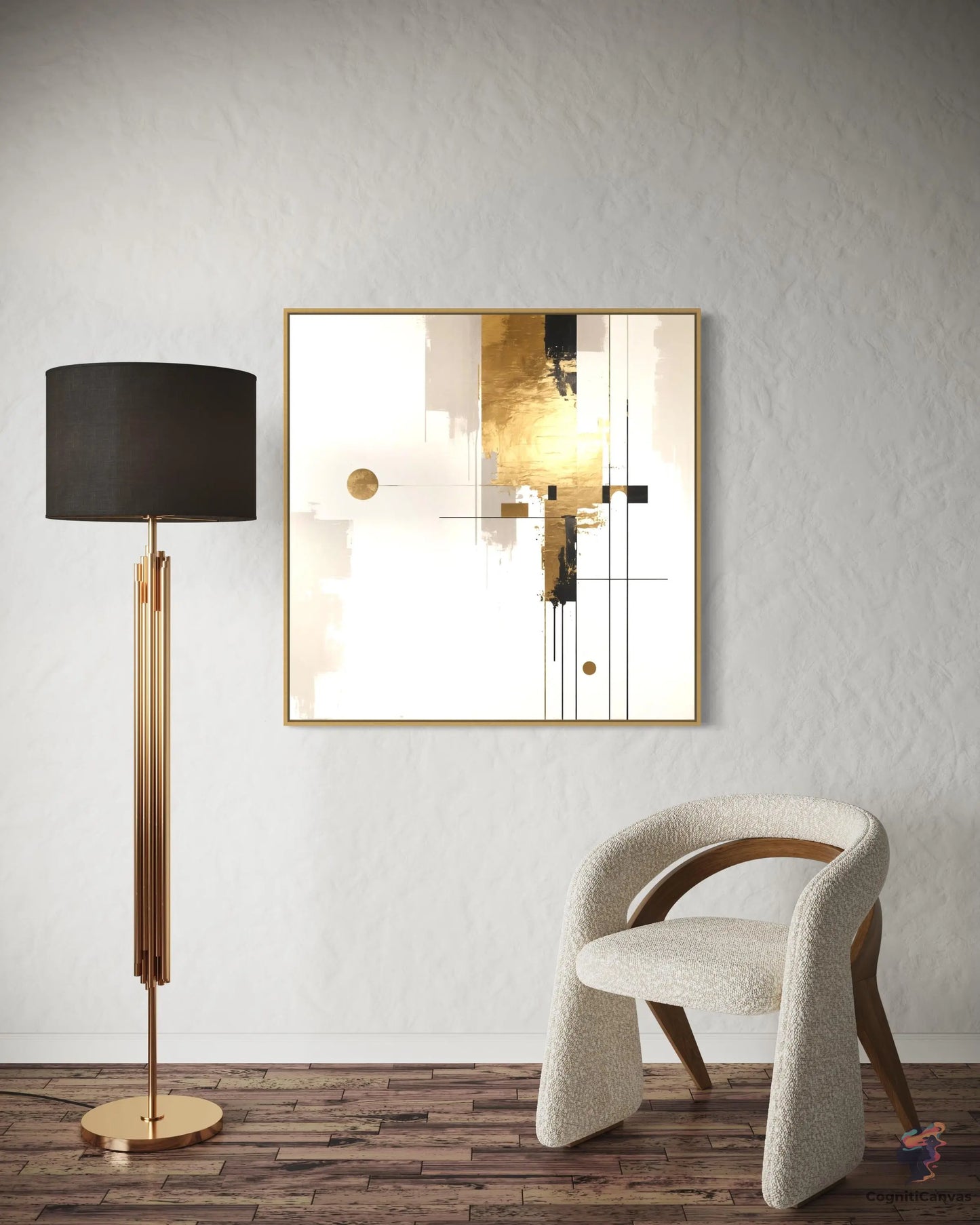 Gold-Infused Elegance | Modern Digital Wall Art CognitiCanvas