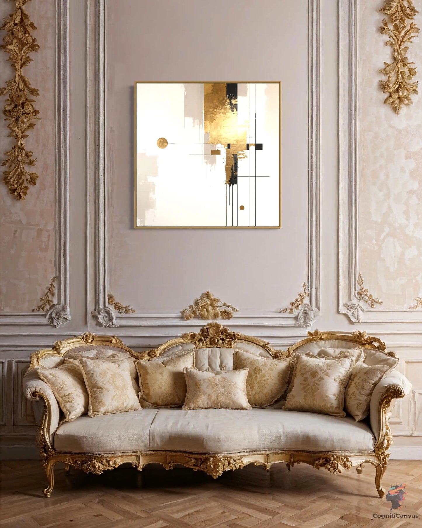 Gold-Infused Elegance | Modern Digital Wall Art CognitiCanvas