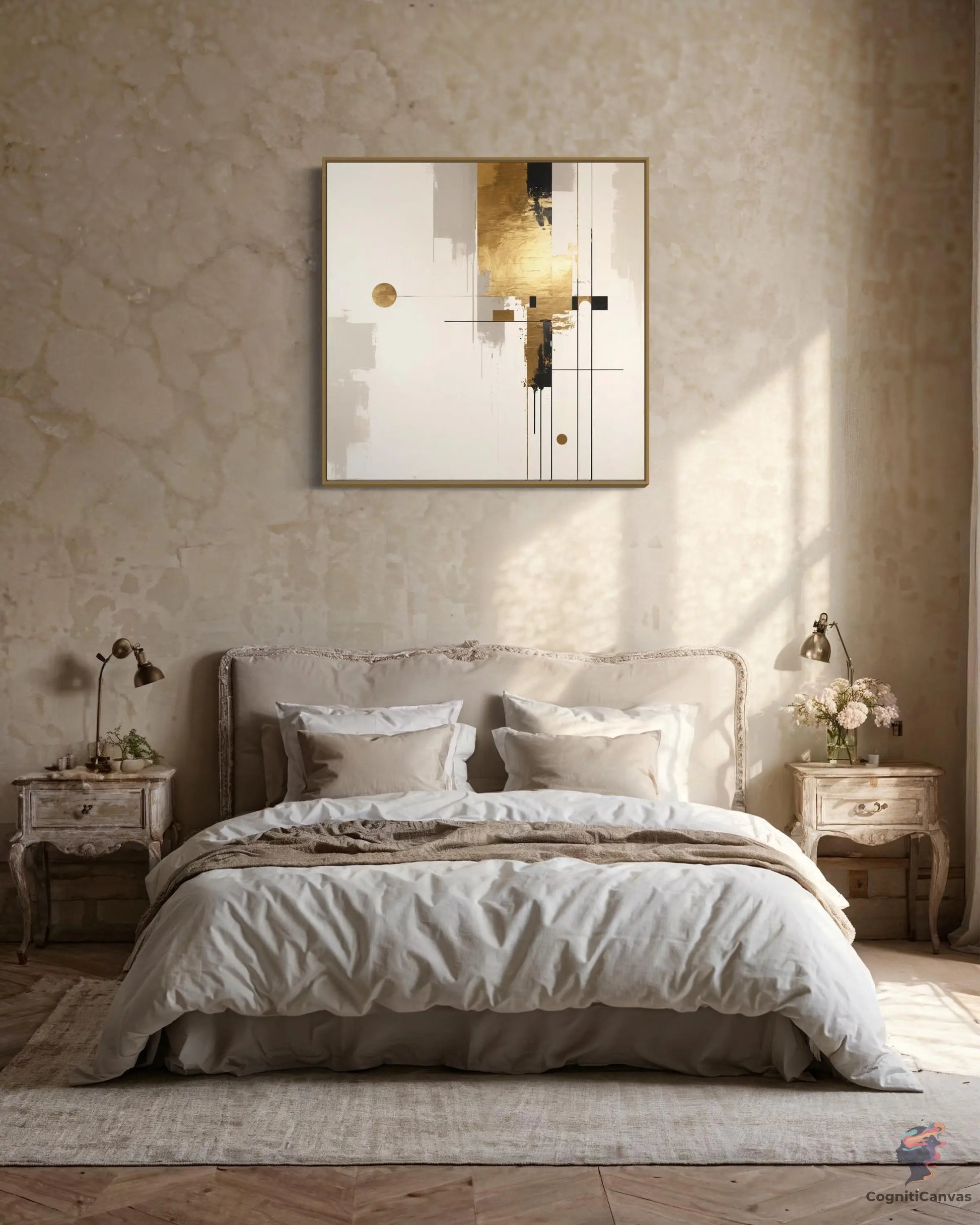 Gold-Infused Elegance | Modern Digital Wall Art CognitiCanvas