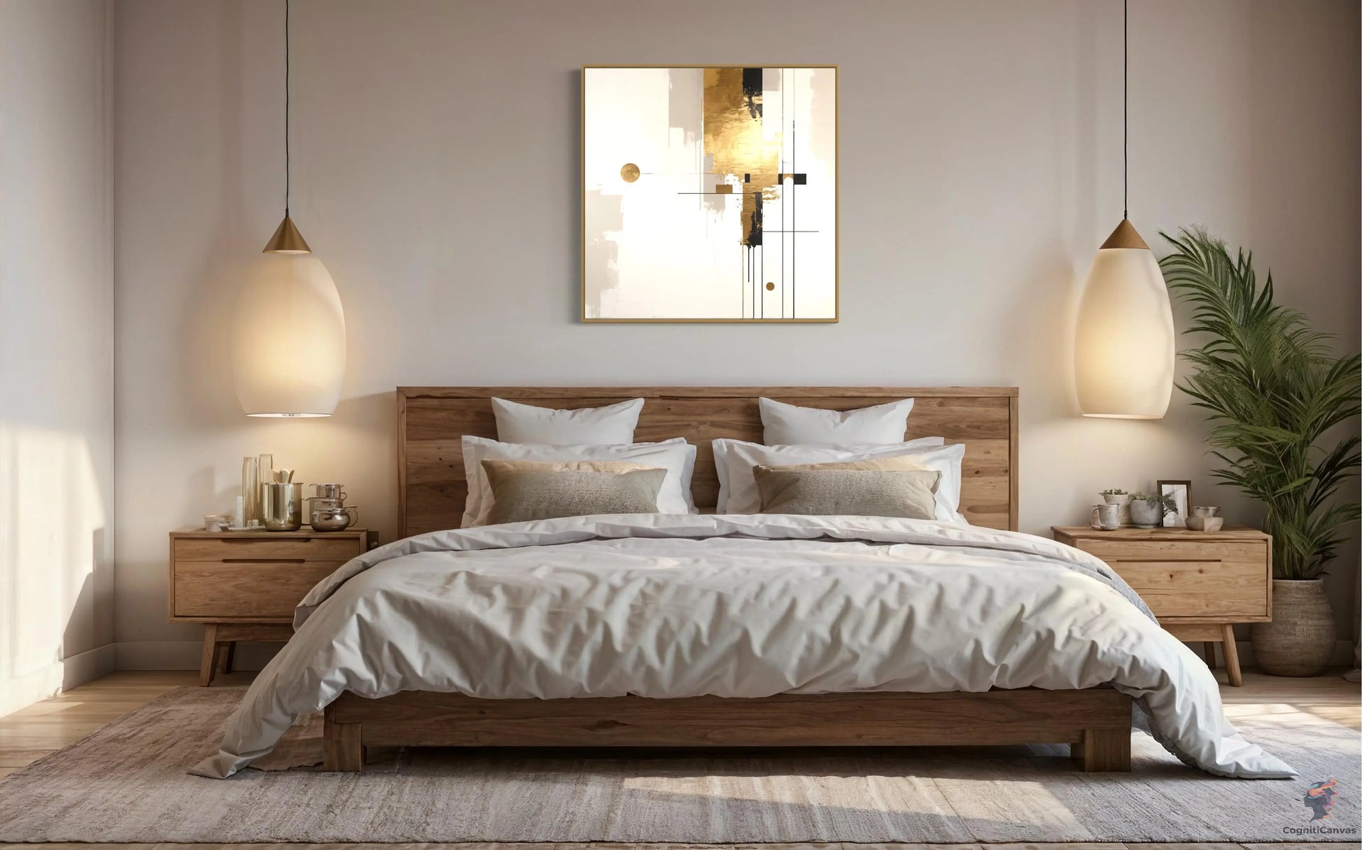 Gold-Infused Elegance | Modern Digital Wall Art CognitiCanvas