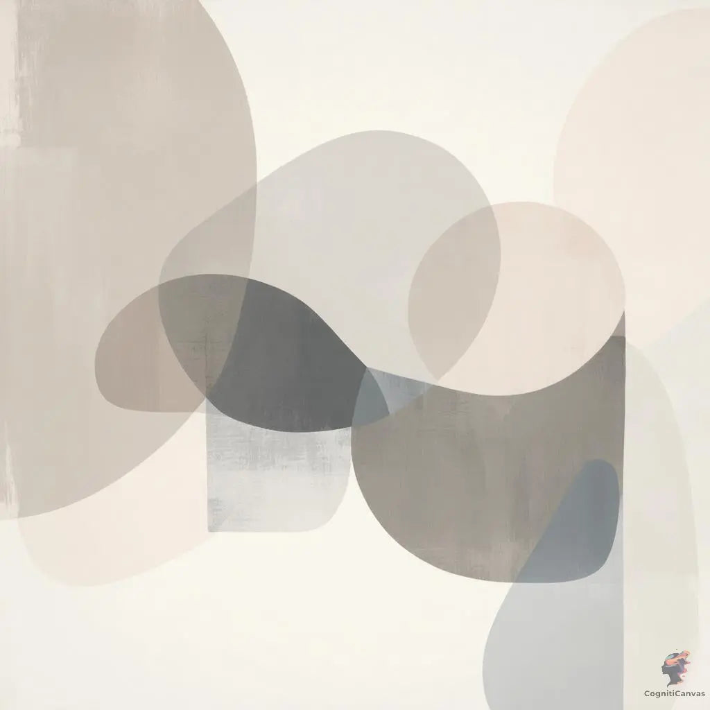 Harmonious Minimalist Art Print - Overlapping Shapes | Modern Digital Wall Art CognitiCanvas