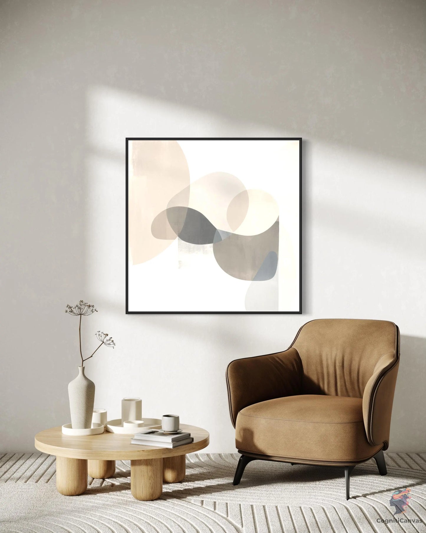 Harmonious Minimalist Art Print - Overlapping Shapes | Modern Digital Wall Art CognitiCanvas