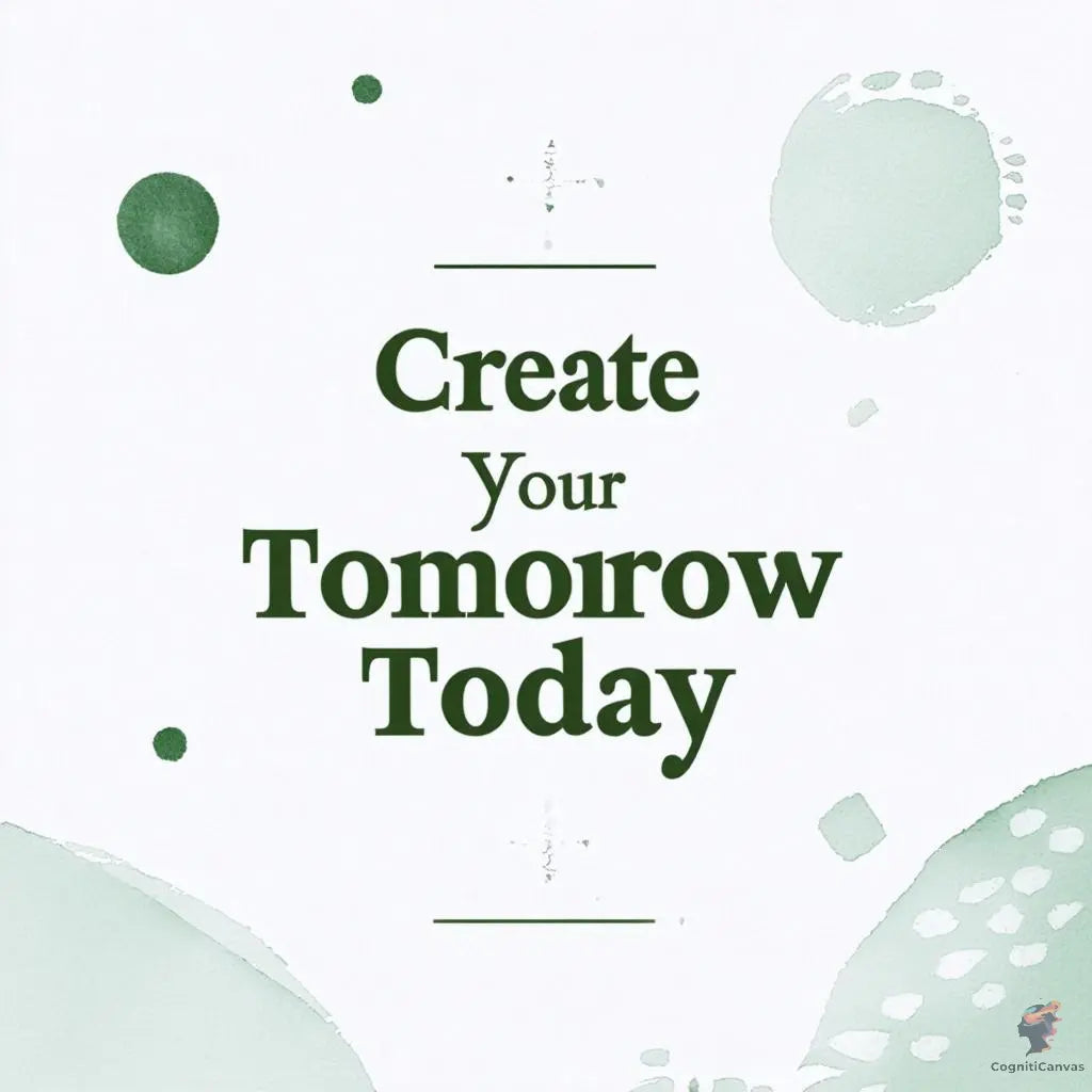 Inspiring 'Create Your Tomorrow' Serif Font Canvas Art - Bu | Modern Digital Wall Art CognitiCanvas