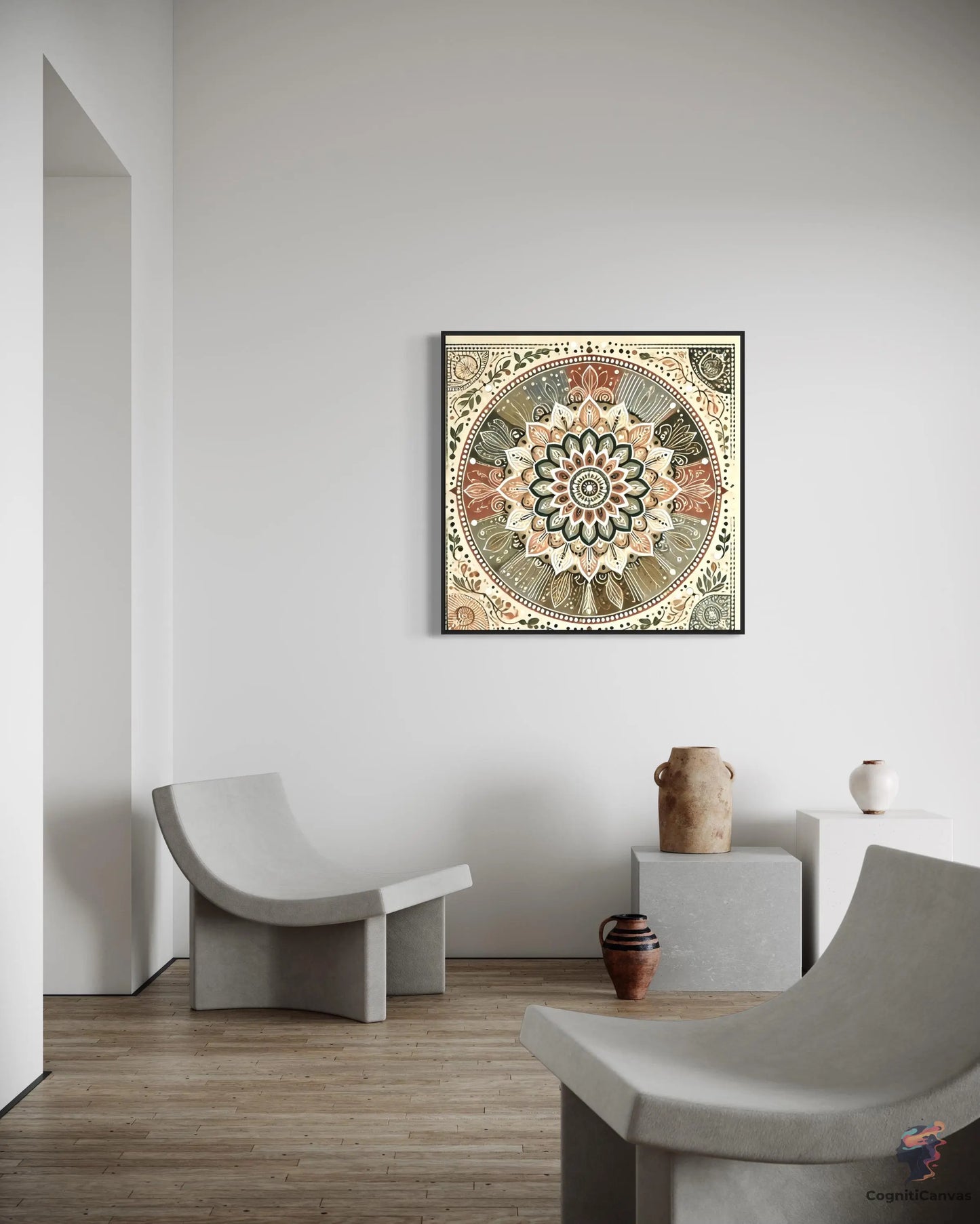 Intricate Bohemian Mandala Art Print - Earthy Tones Digital Download CognitiCanvas