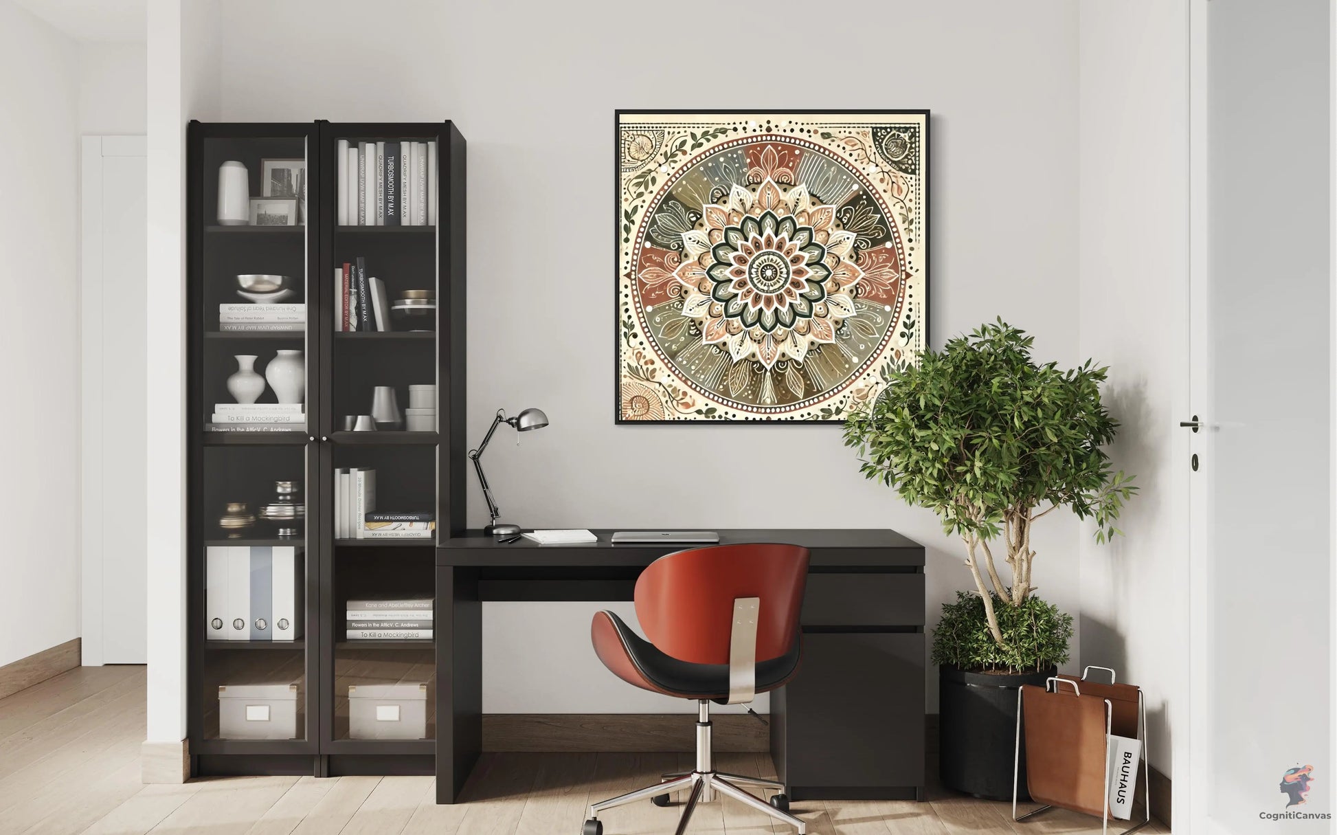 Intricate Bohemian Mandala Art Print - Earthy Tones Digital Download CognitiCanvas