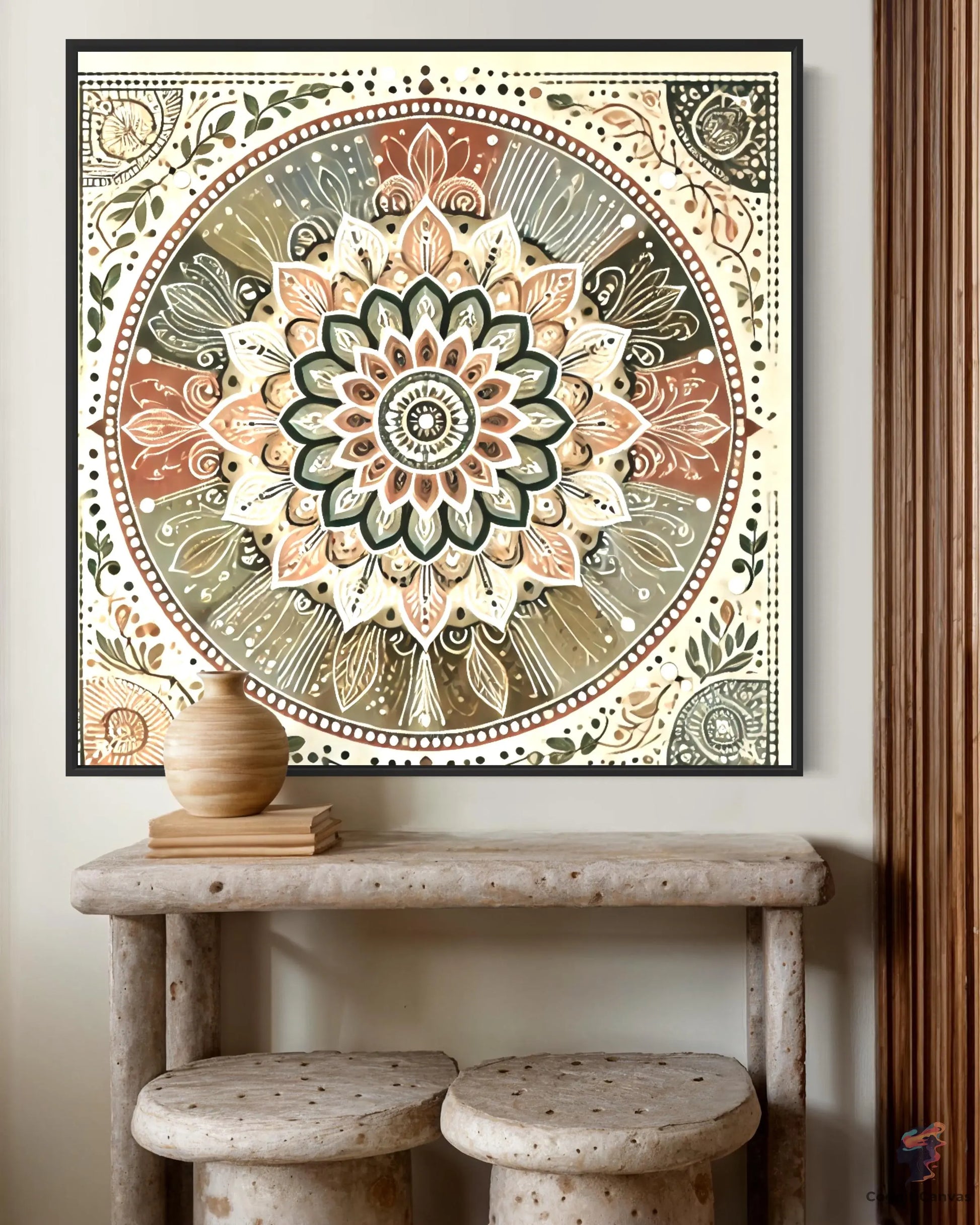 Intricate Bohemian Mandala Art Print - Earthy Tones Digital Download CognitiCanvas