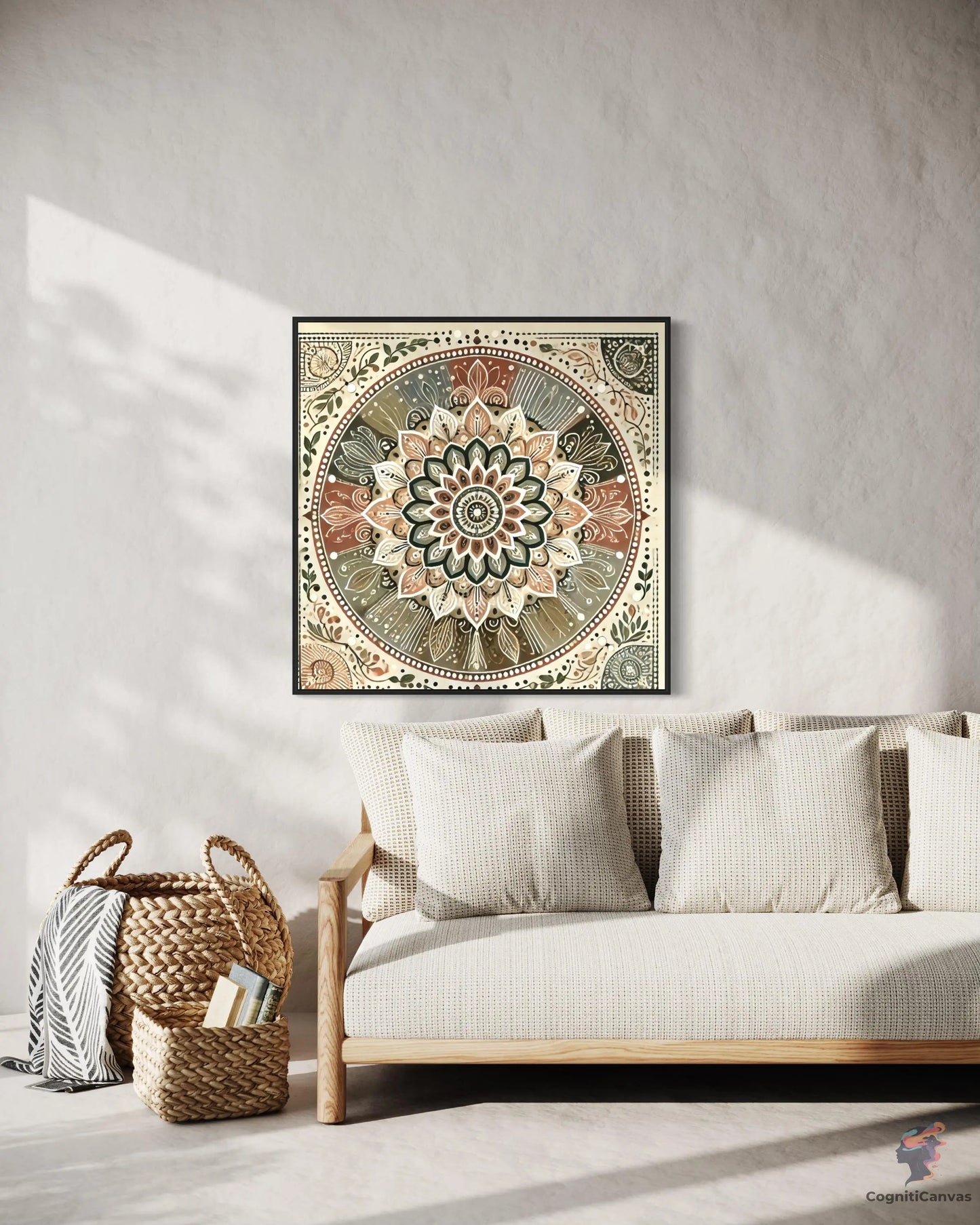 Intricate Bohemian Mandala Art Print - Earthy Tones Digital Download CognitiCanvas