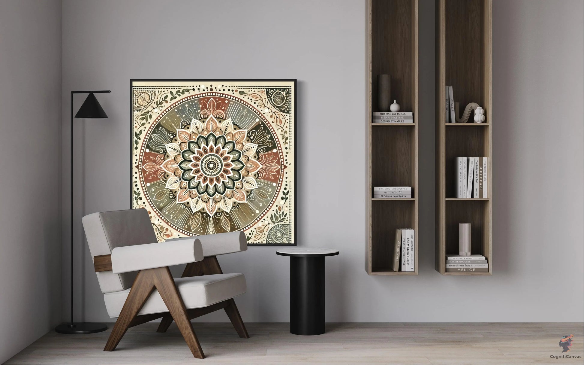 Intricate Bohemian Mandala Art Print - Earthy Tones Digital Download CognitiCanvas