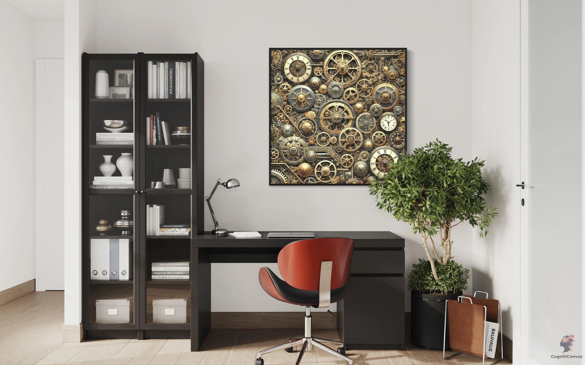 Intricate Steampunk Clockwork Gears - Digital Art Download | Vintage Industrial Wall Decor CognitiCanvas