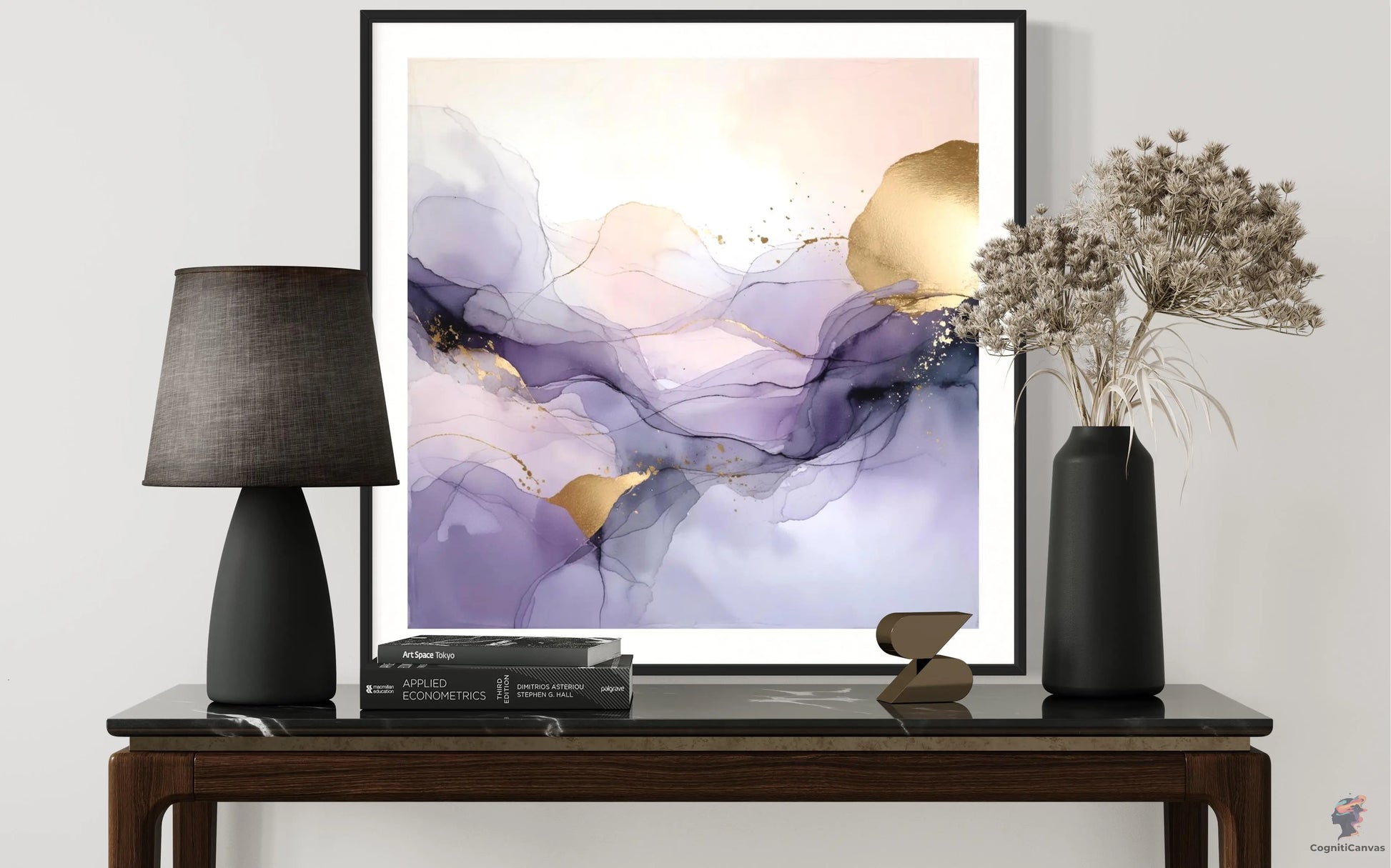 Lavender Gold Fluid Abstract Art | Modern Digital Wall Print CognitiCanvas