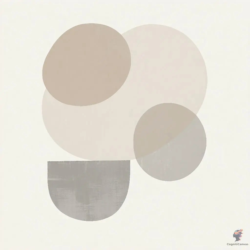 Minimalist Abstract Art Print - Geometric Shapes, Muted Tone | Minimalist Abstract Art CognitiCanvas