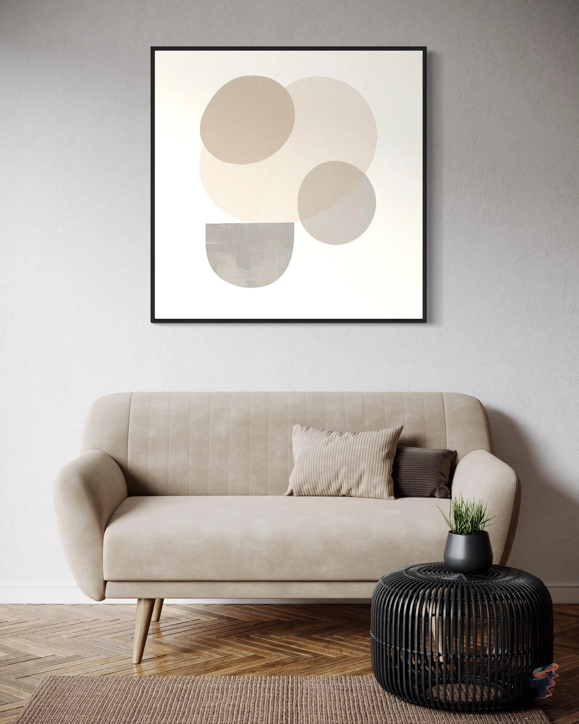 Minimalist Abstract Art Print - Geometric Shapes, Muted Tone | Minimalist Abstract Art CognitiCanvas