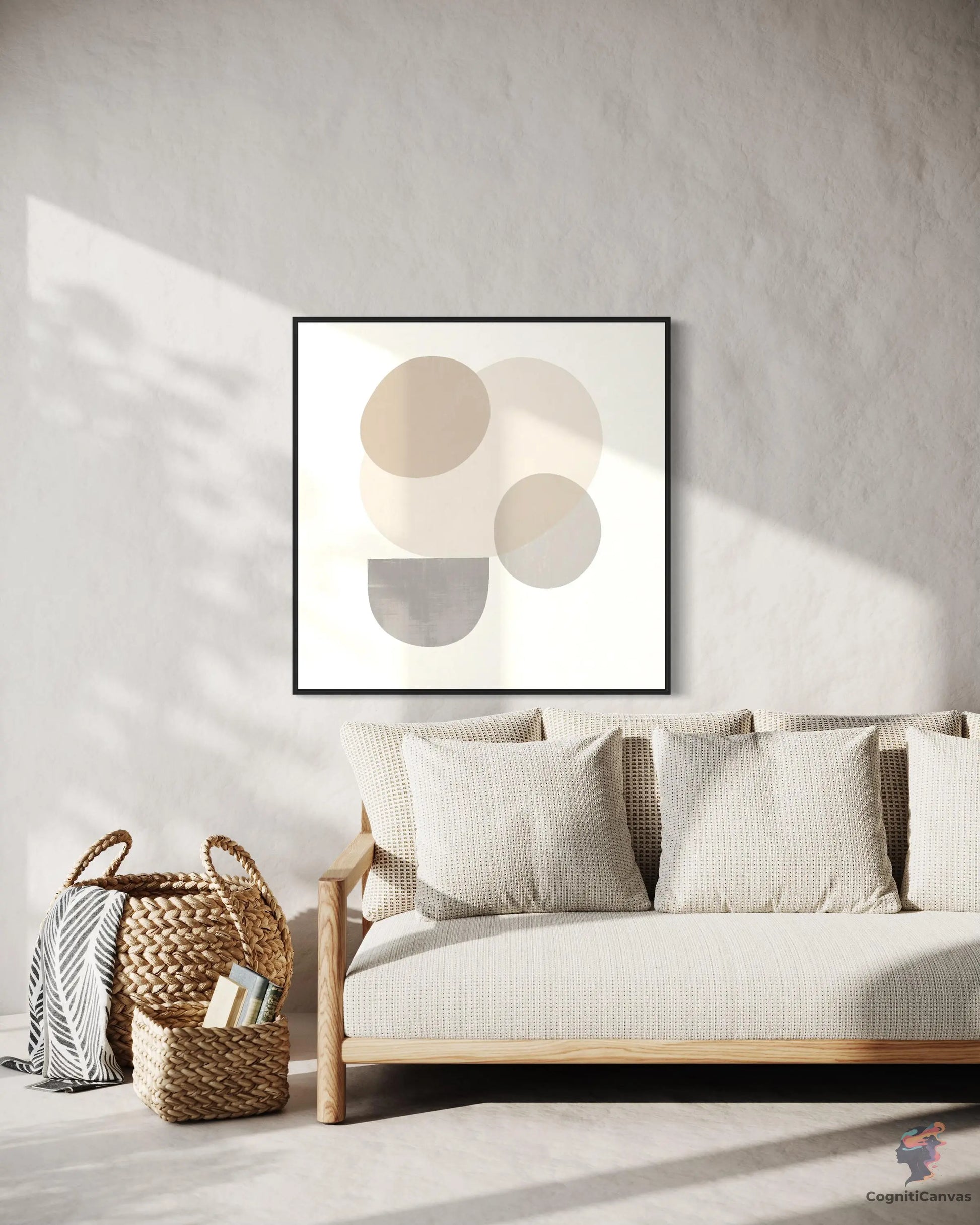 Minimalist Abstract Art Print - Geometric Shapes, Muted Tone | Minimalist Abstract Art CognitiCanvas