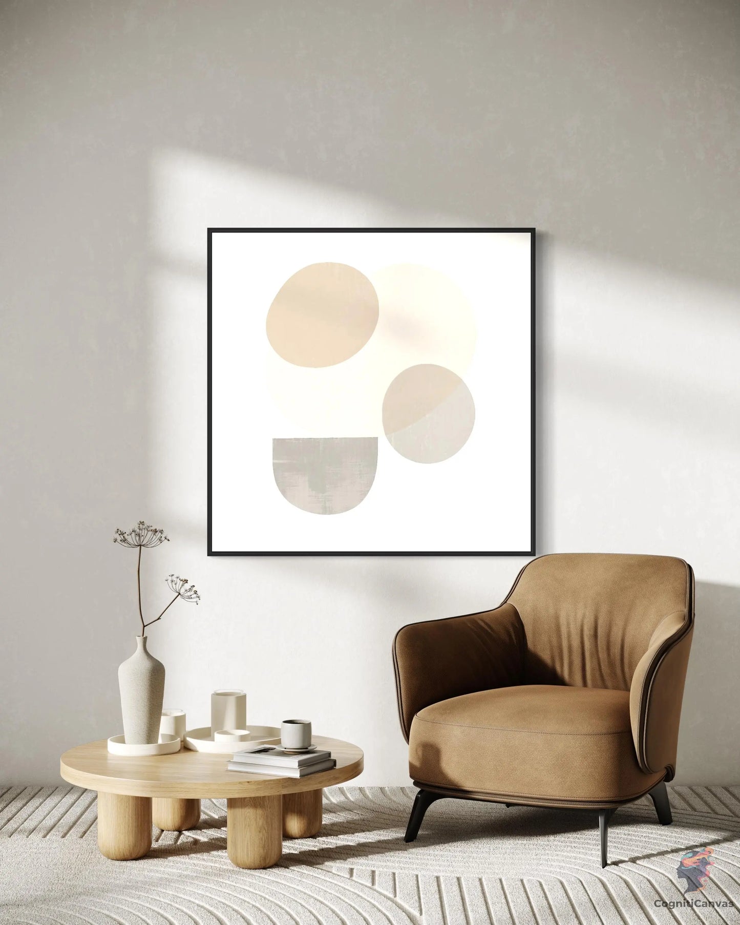 Minimalist Abstract Art Print - Geometric Shapes, Muted Tone | Minimalist Abstract Art CognitiCanvas