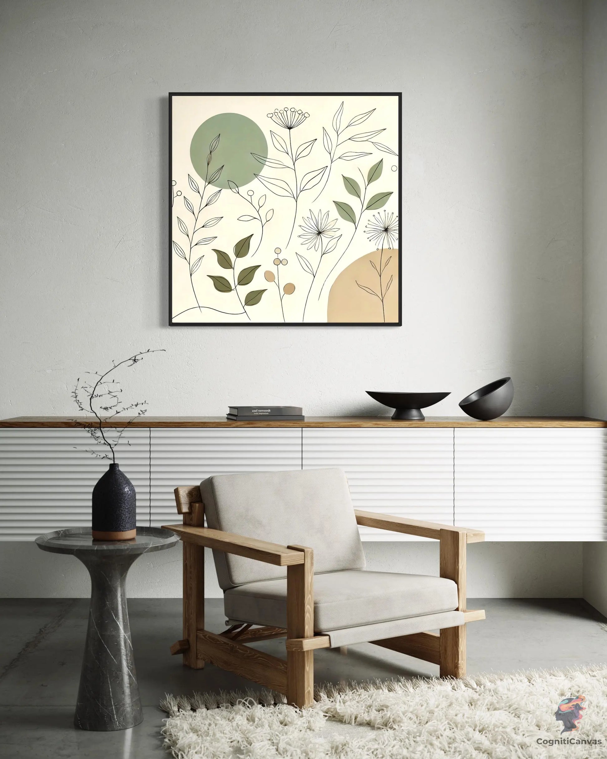 Minimalist Botanical Line Art Print - Nature-Inspired Digital Download CognitiCanvas